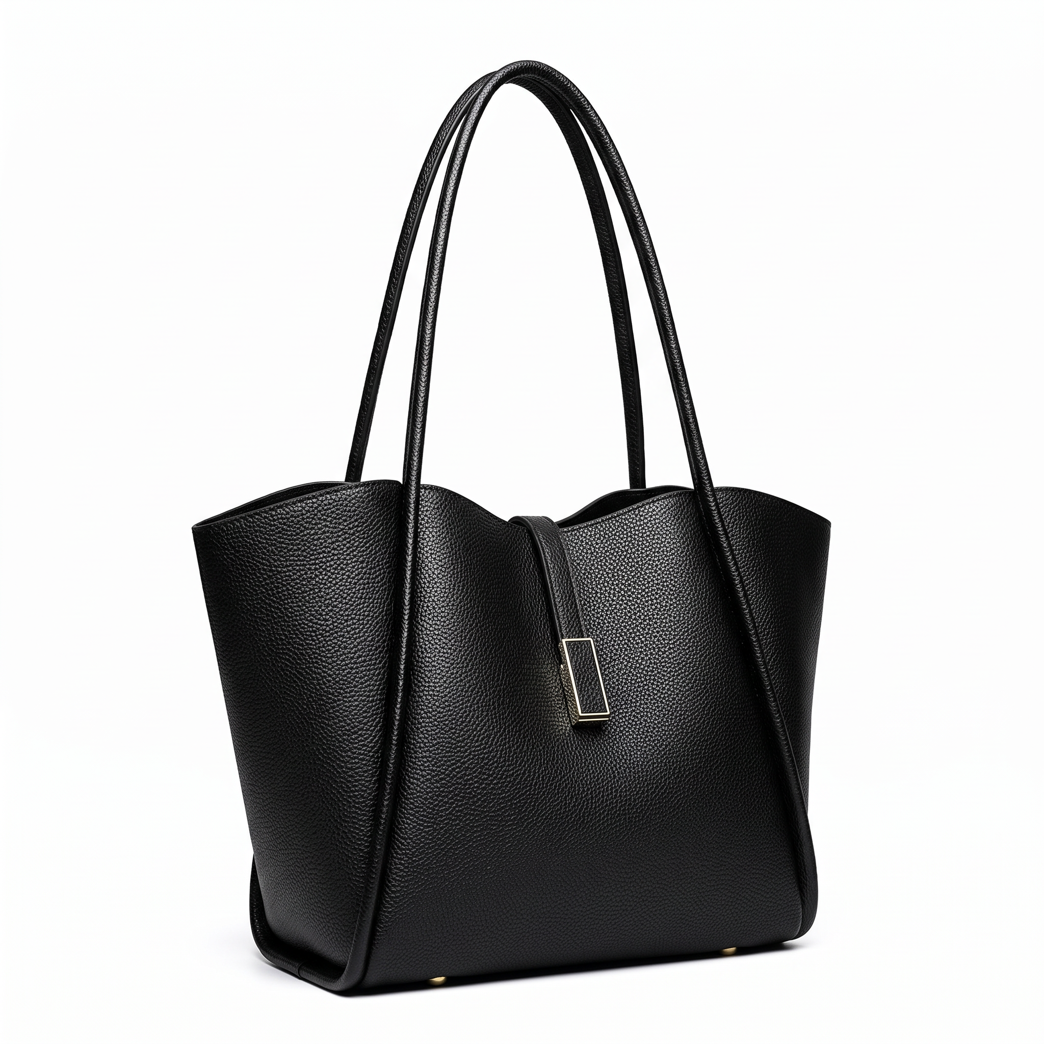 Sac cabas MARIANA noir, vue de trois-quarts