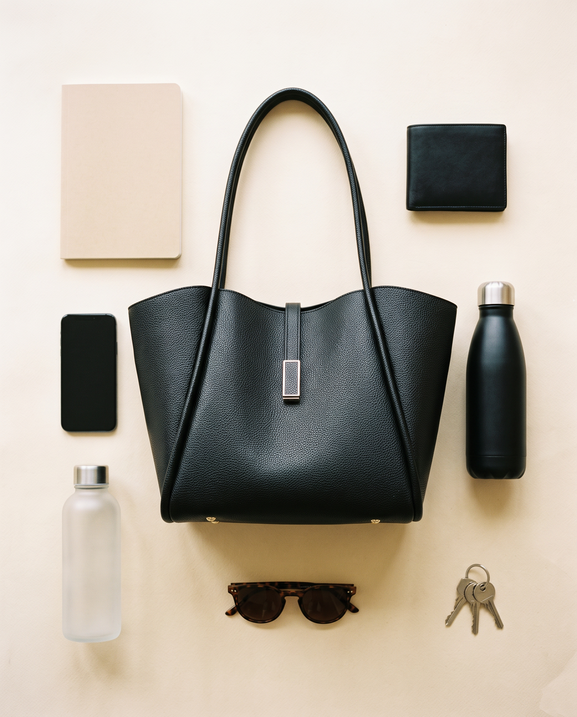 Sac cabas MARIANA noir, ce que le sac peut contenir