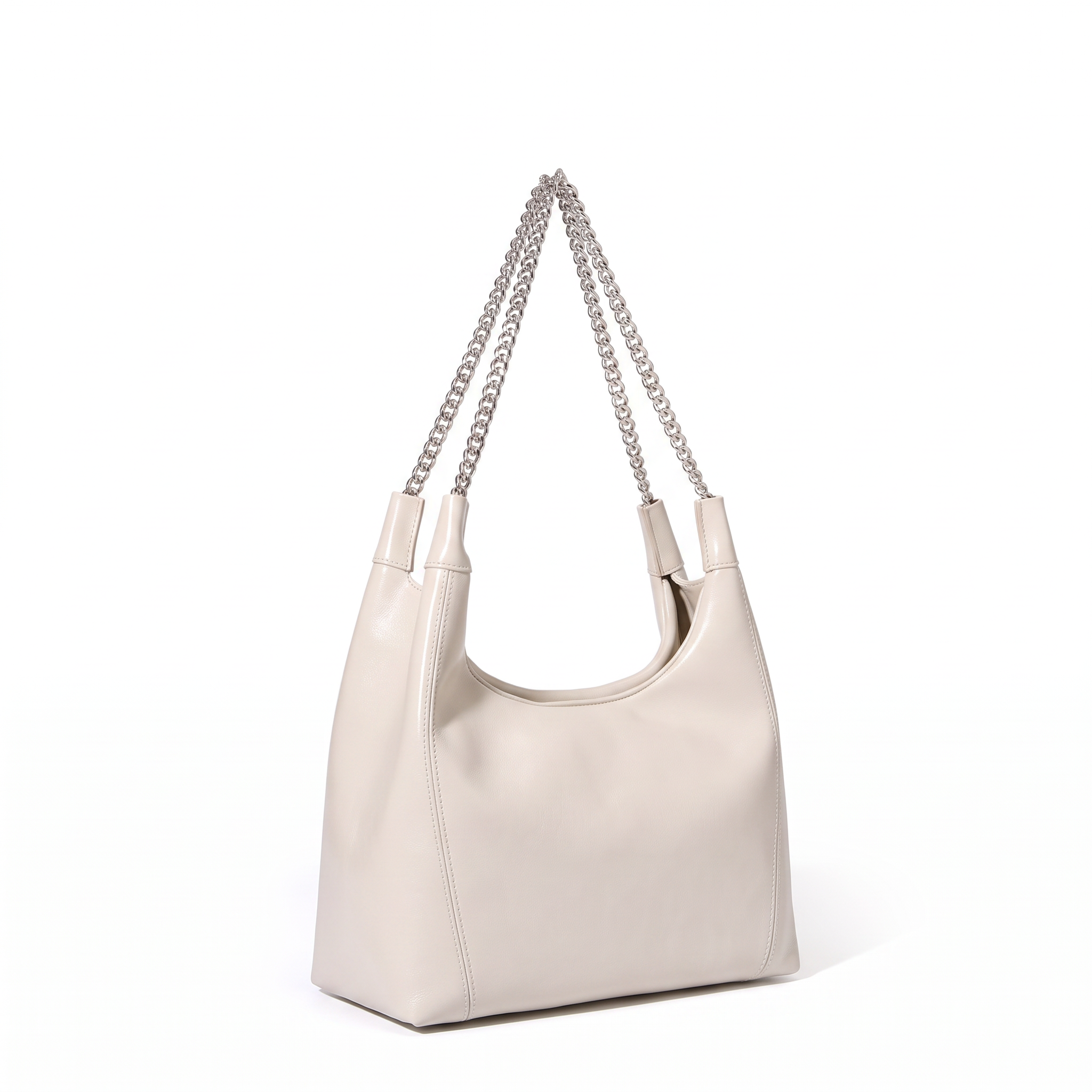Sac hobo BEATRIZ blanc, vue de trois-quarts