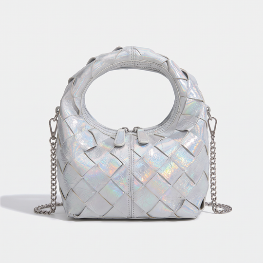 Mini sac AURORA argent, vue de face