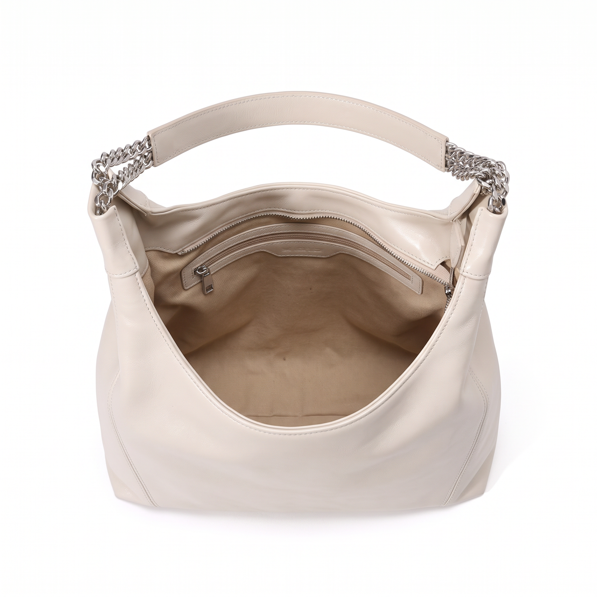 Sac hobo BEATRIZ blanc, intérieur