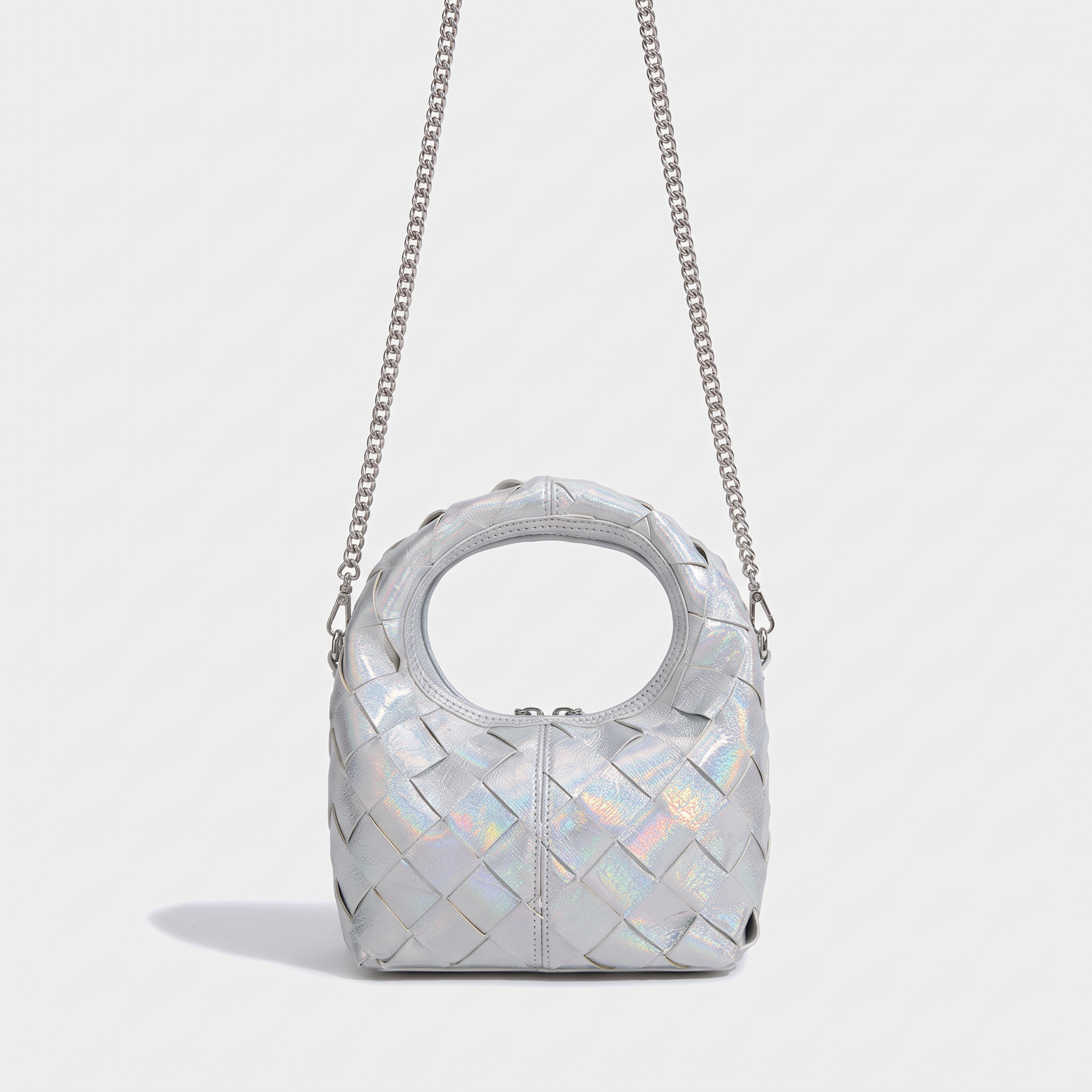 Mini sac AURORA argent, vue de dos