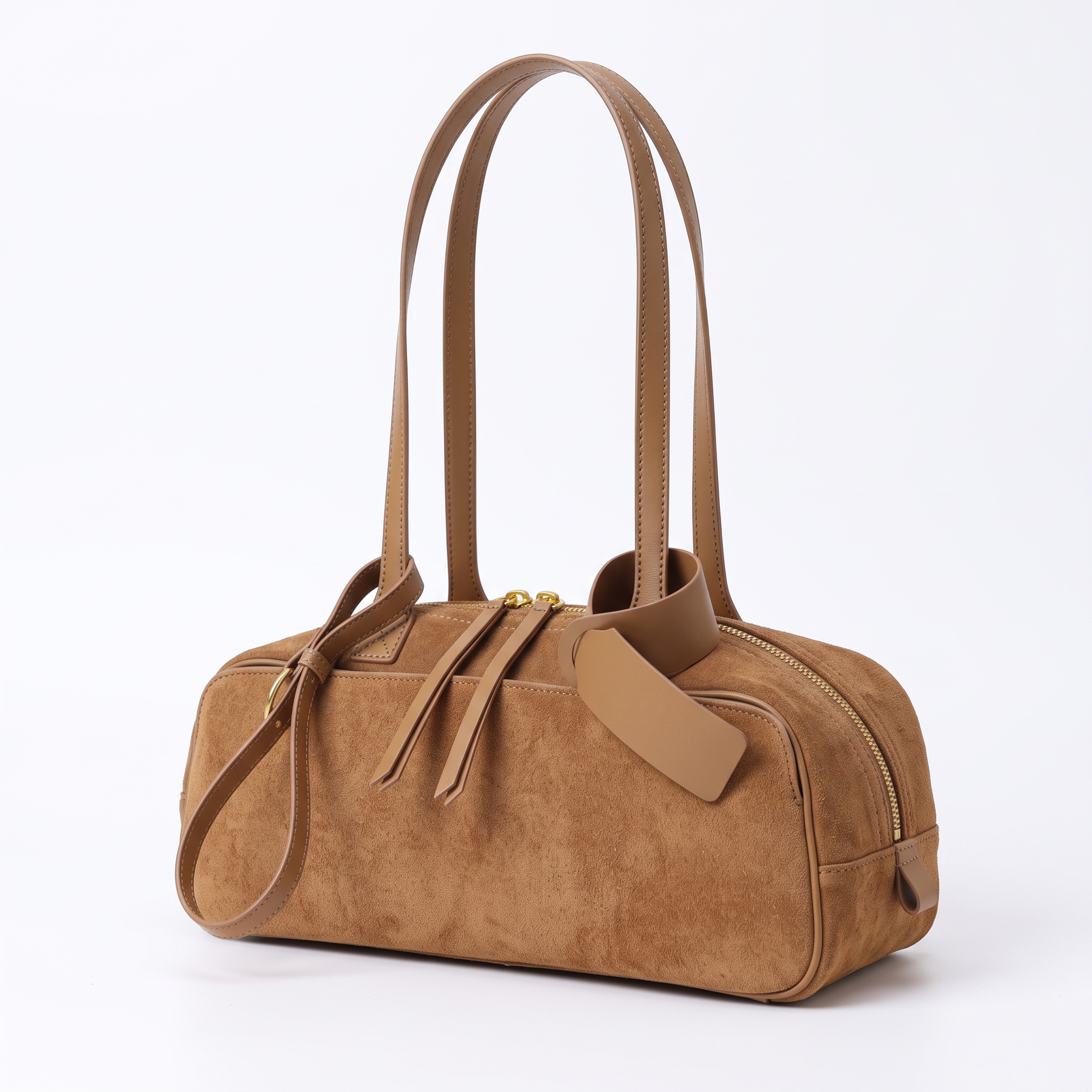 Sac ELIF marron, vue de trois-quarts