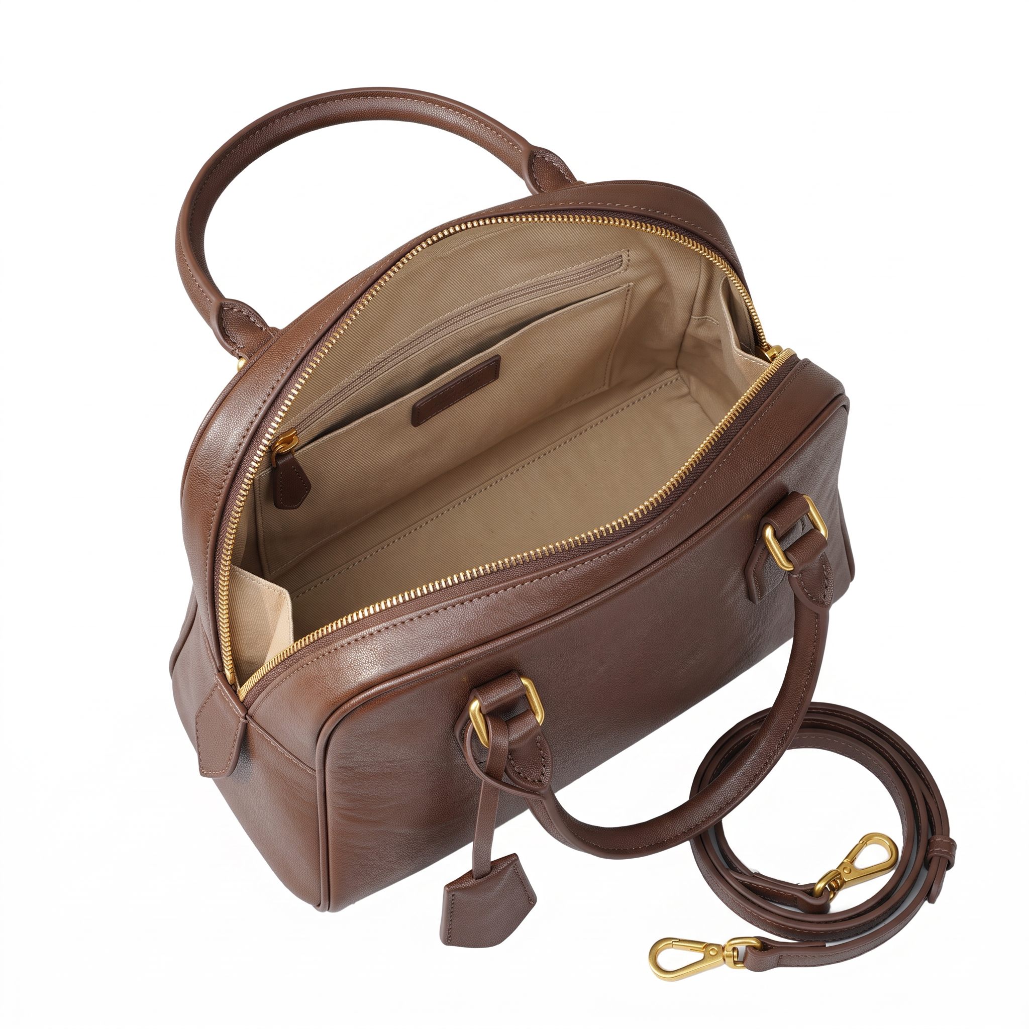 Sac IMANI marron, intérieur