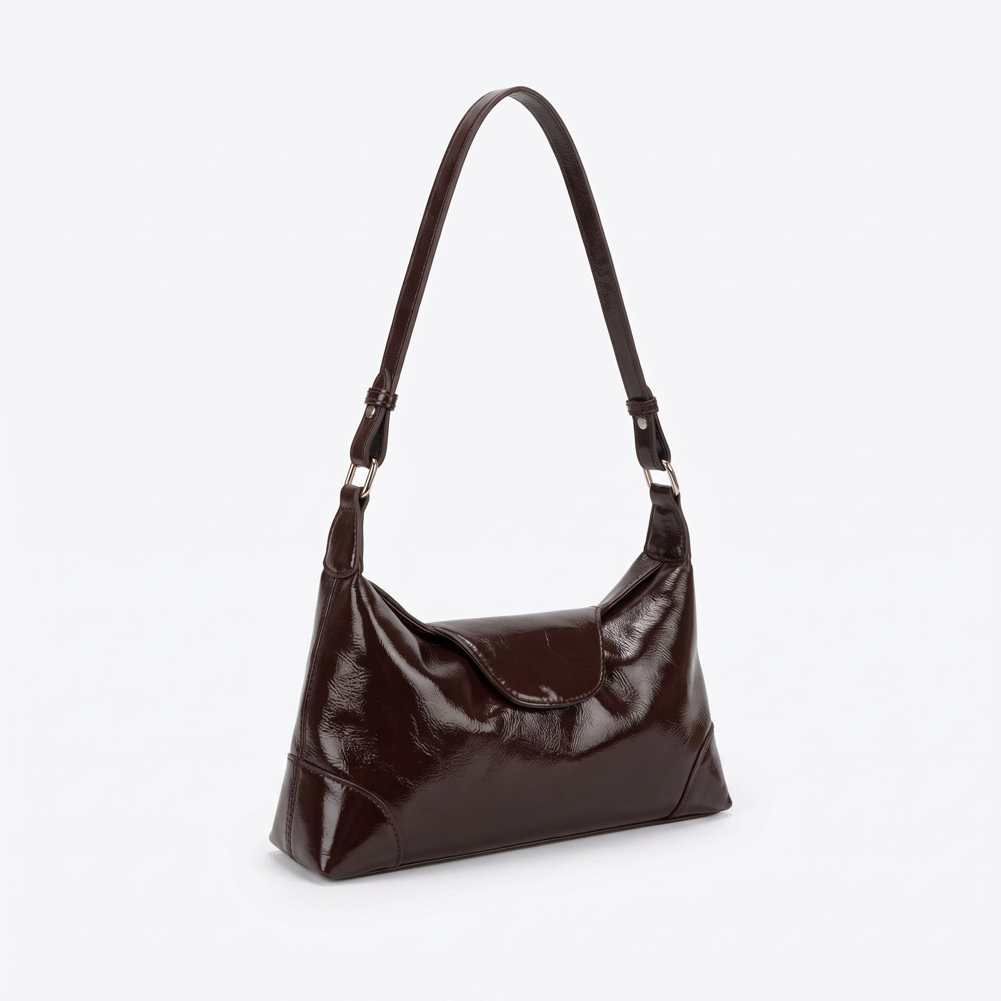 Sac JOANA marron foncé, vue de trois-quarts