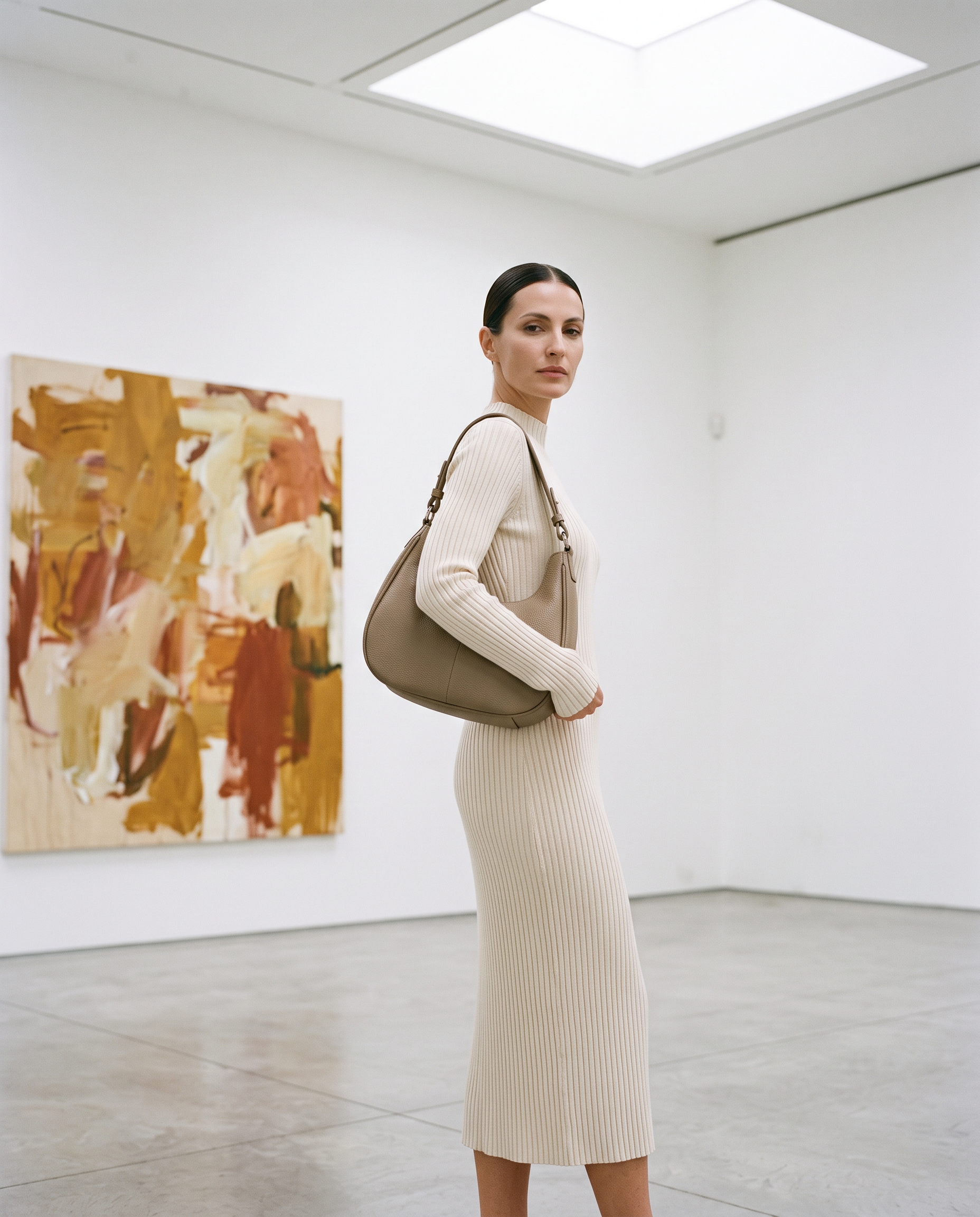 Sac MALIA, porté dans une galerie d'art