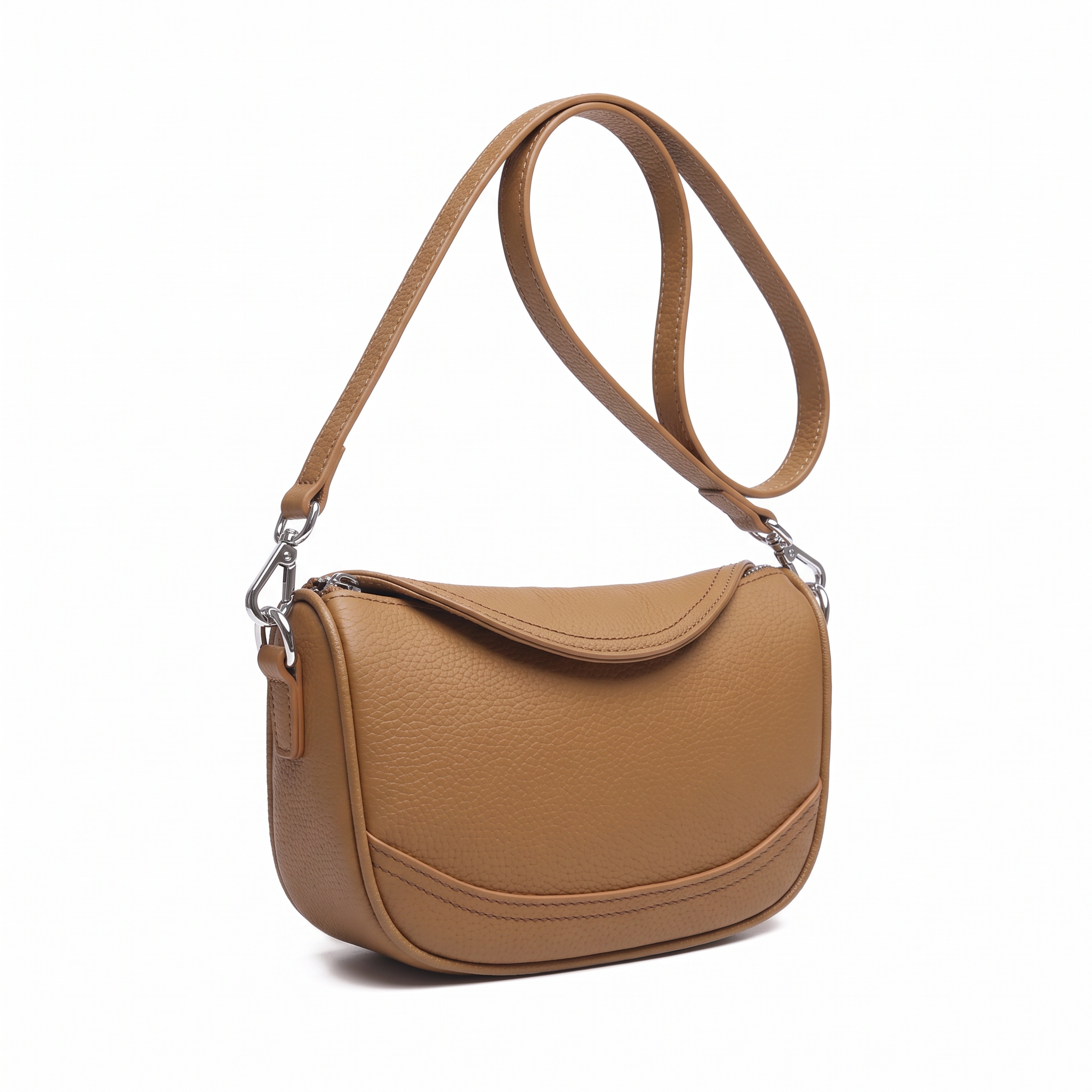 Sac NAYA camel, vue de trois-quarts