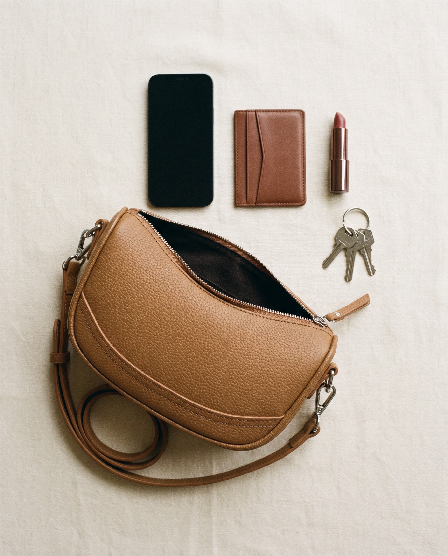 Sac NAYA camel, ce que le sac peut contenir