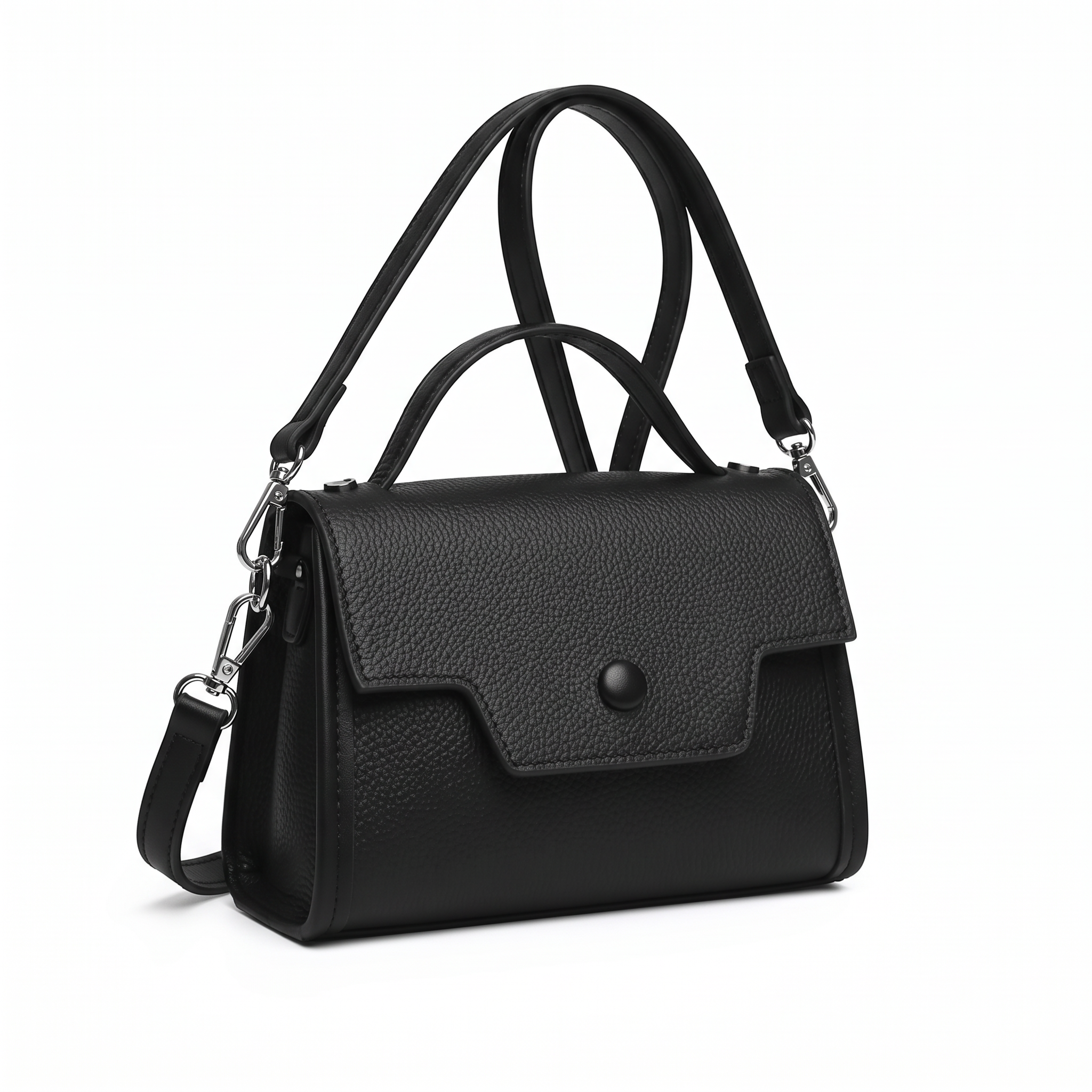Sac RENATA noir, vue de trois-quarts
