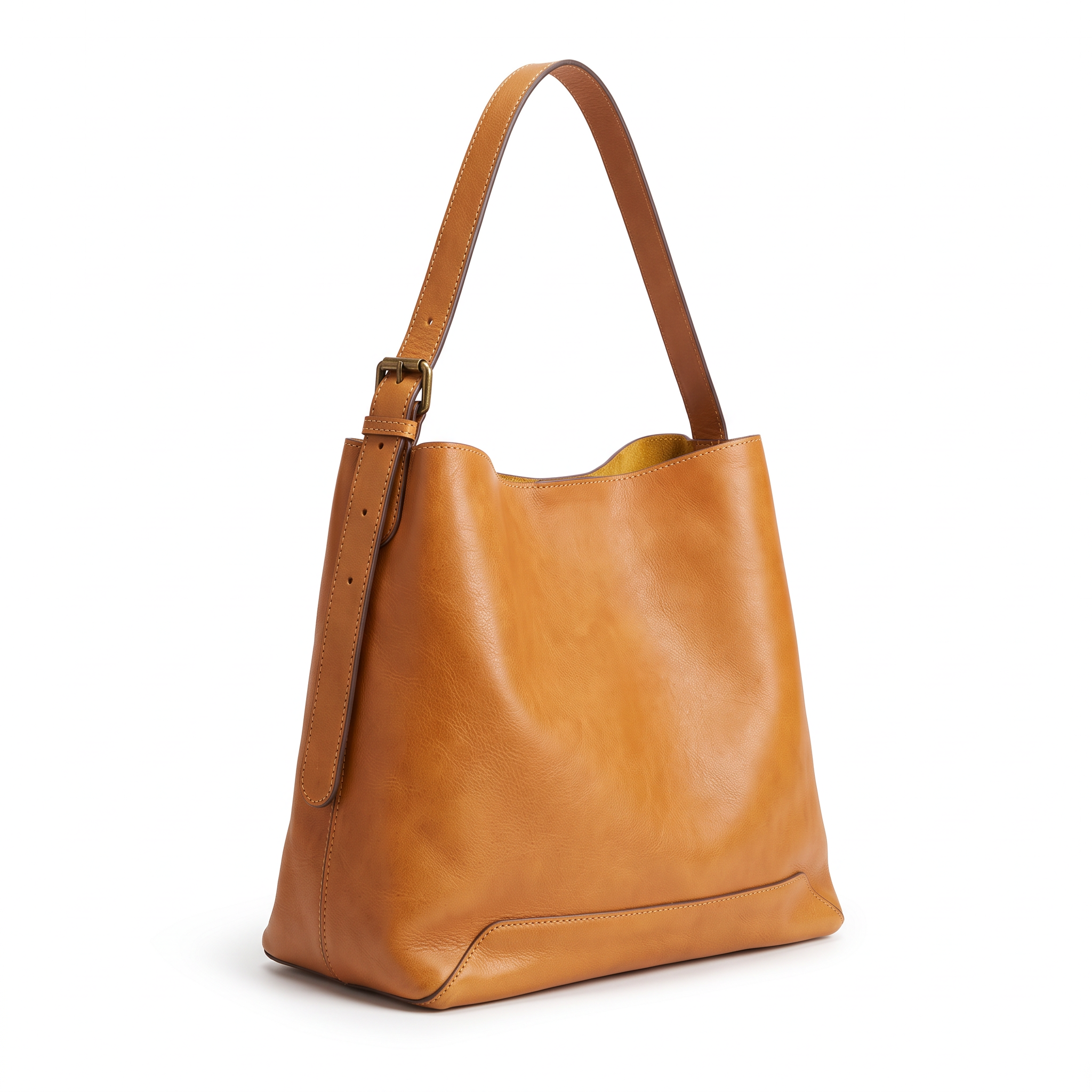 Sac VALERIA camel, vue de trois-quarts