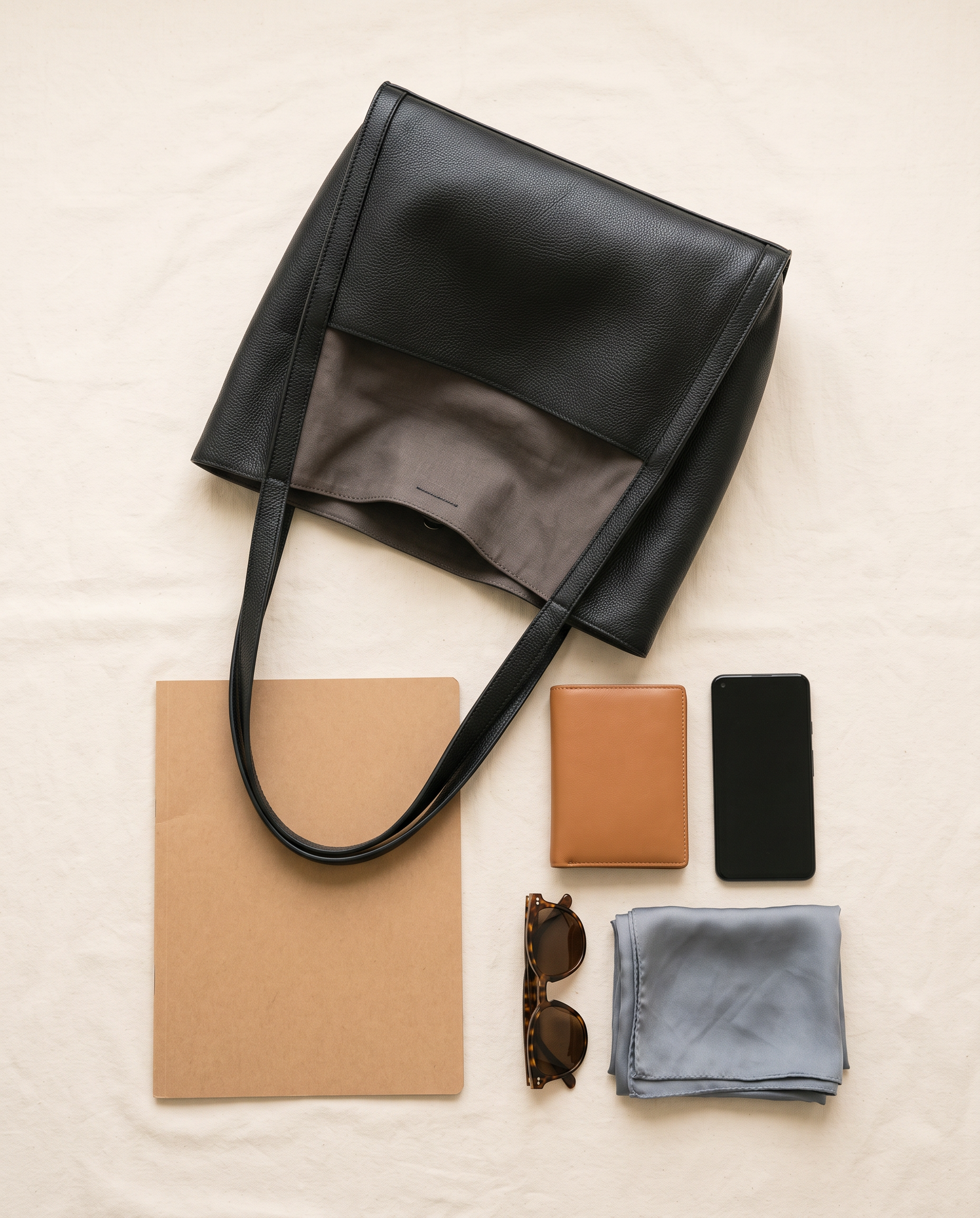 Cabas TAMARA noir, ce que le sac peut contenir