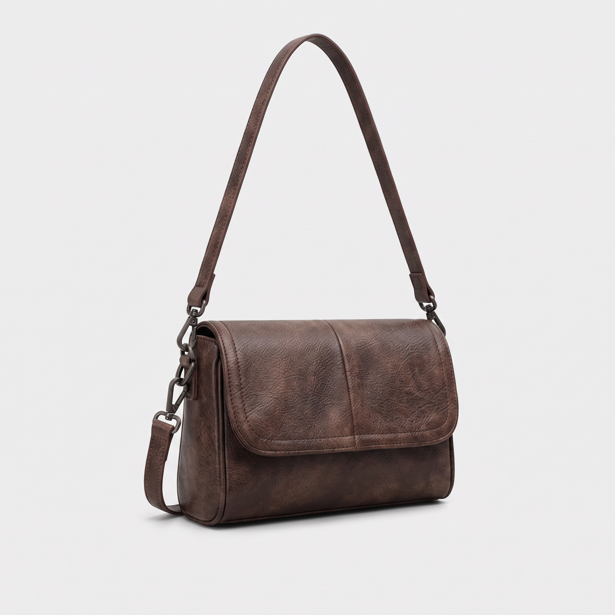 Sac YASMIN marron, vue de trois-quarts