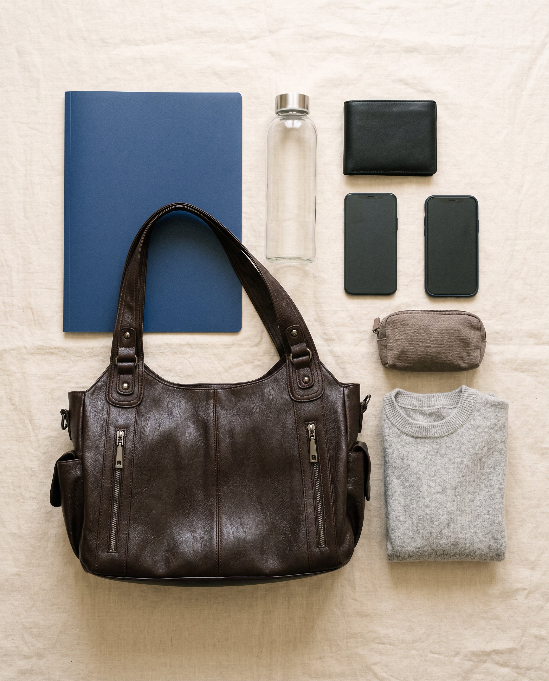 Sac PALOMA marron foncé, ce que le sac peut contenir