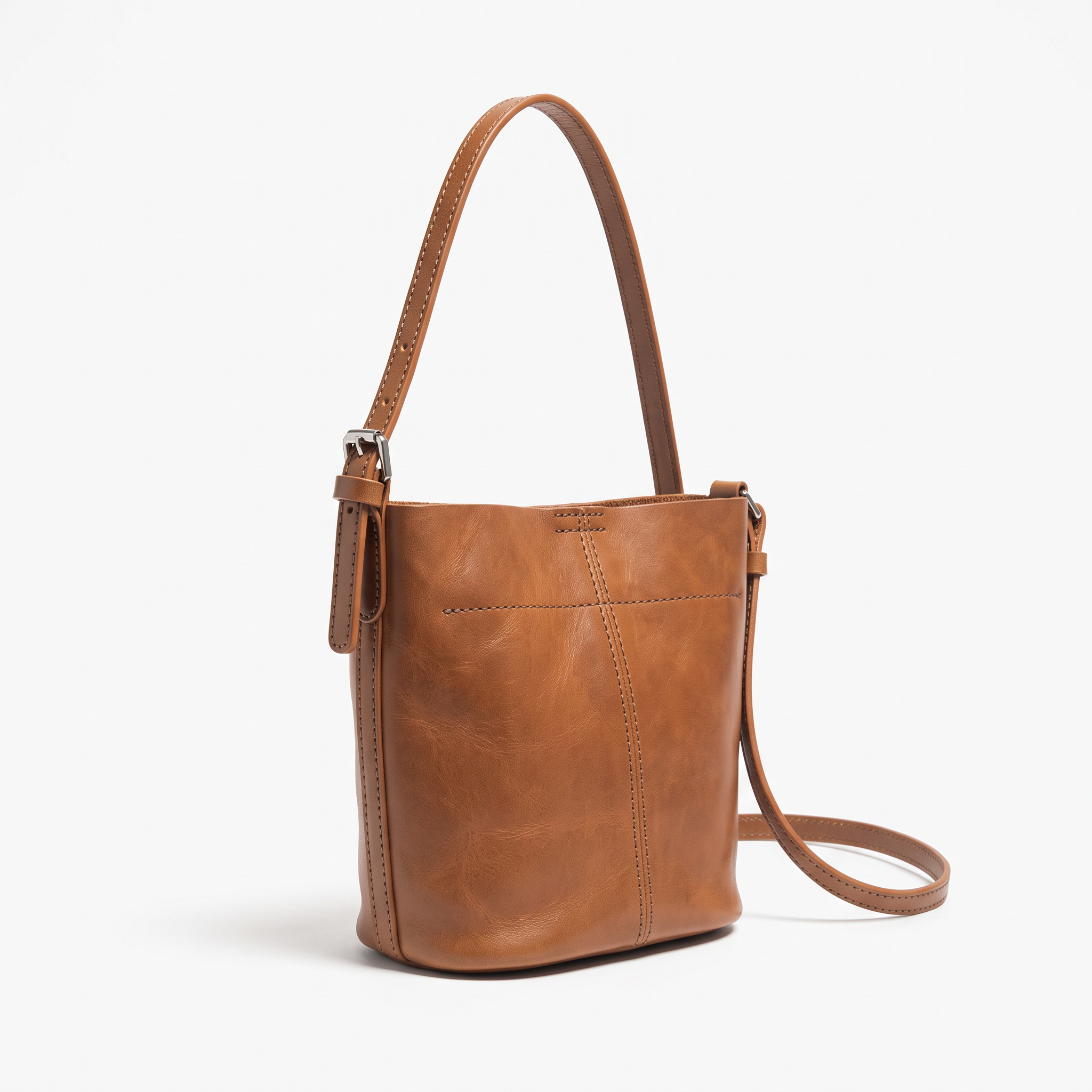 Sac SELENA camel, vue de trois-quarts