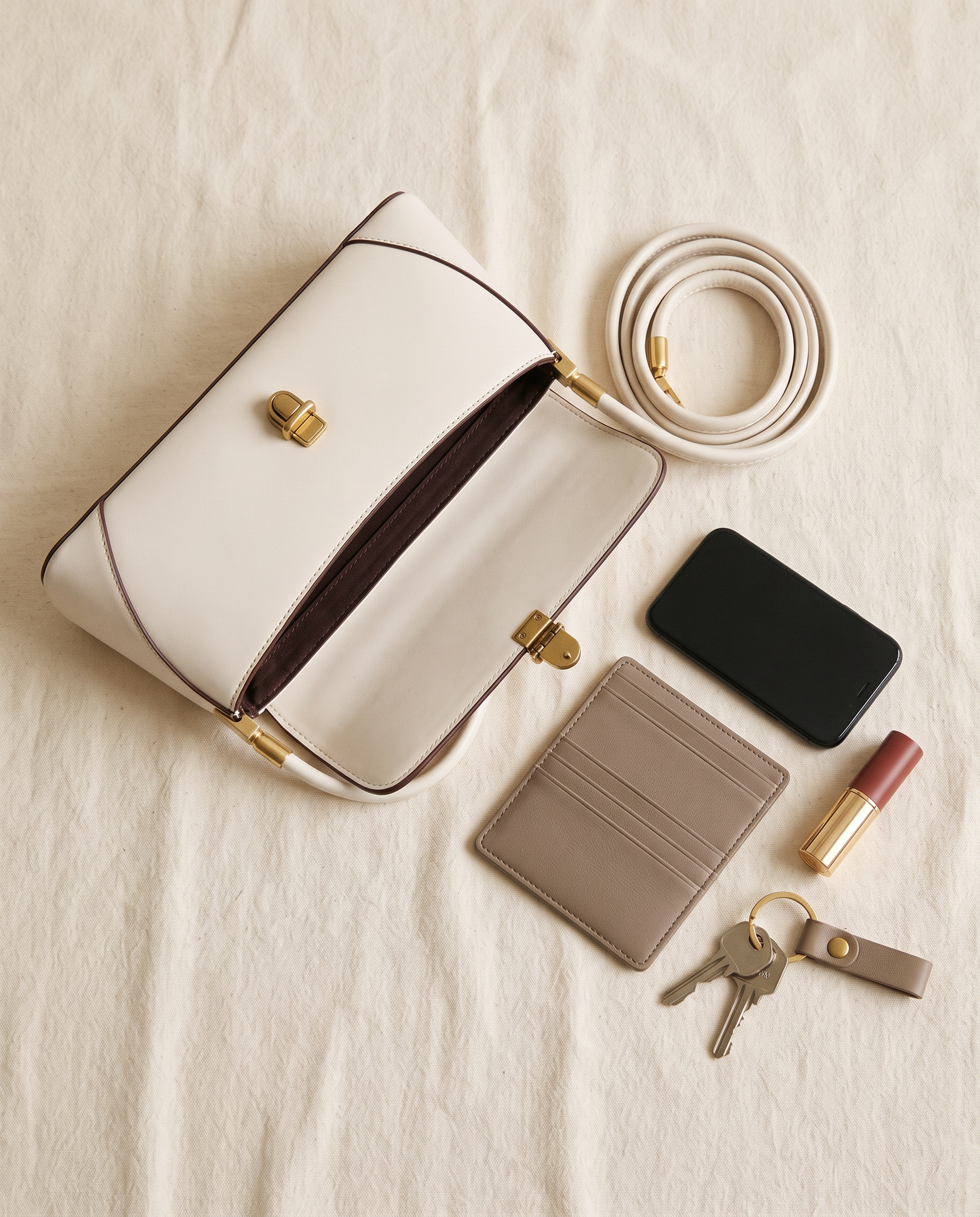 Sac ZELIE blanc, ce que le sac peut contenir