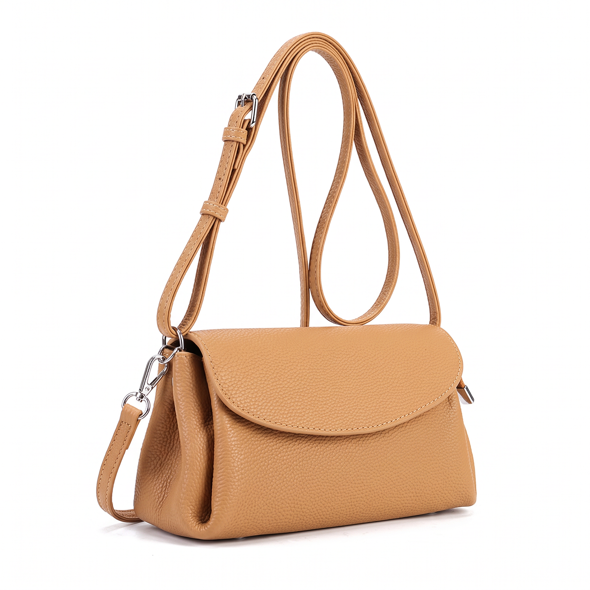 Sac CORA camel, vue de trois-quarts