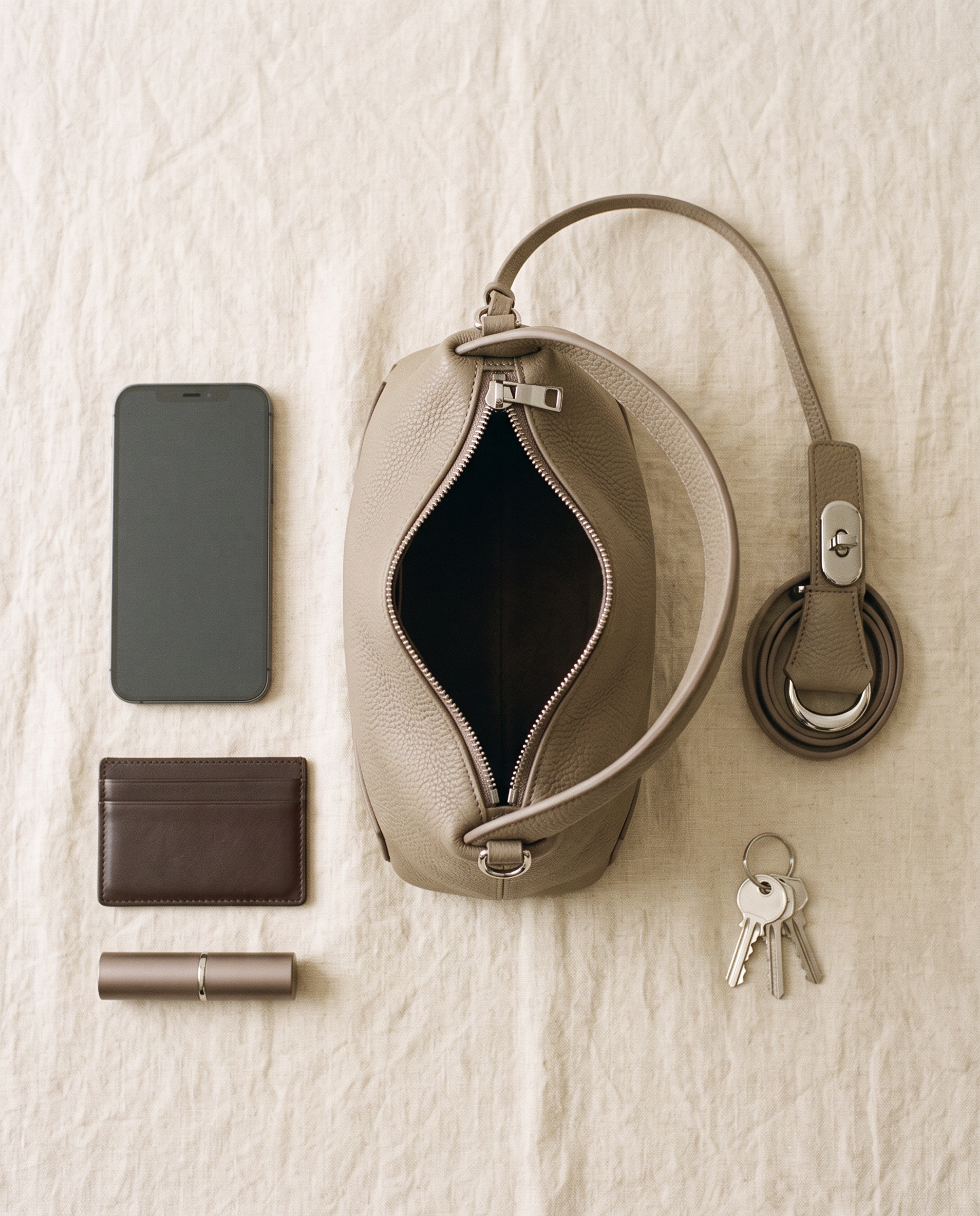 Sac ANAÏS taupe, ce que le sac peut contenir