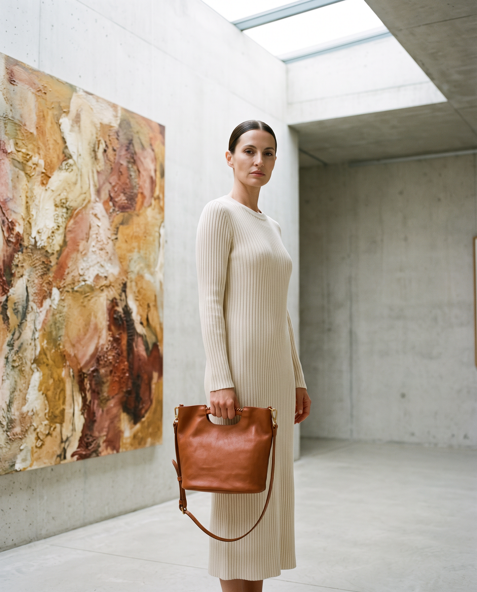 Sac LINA, porté dans une galerie d'art