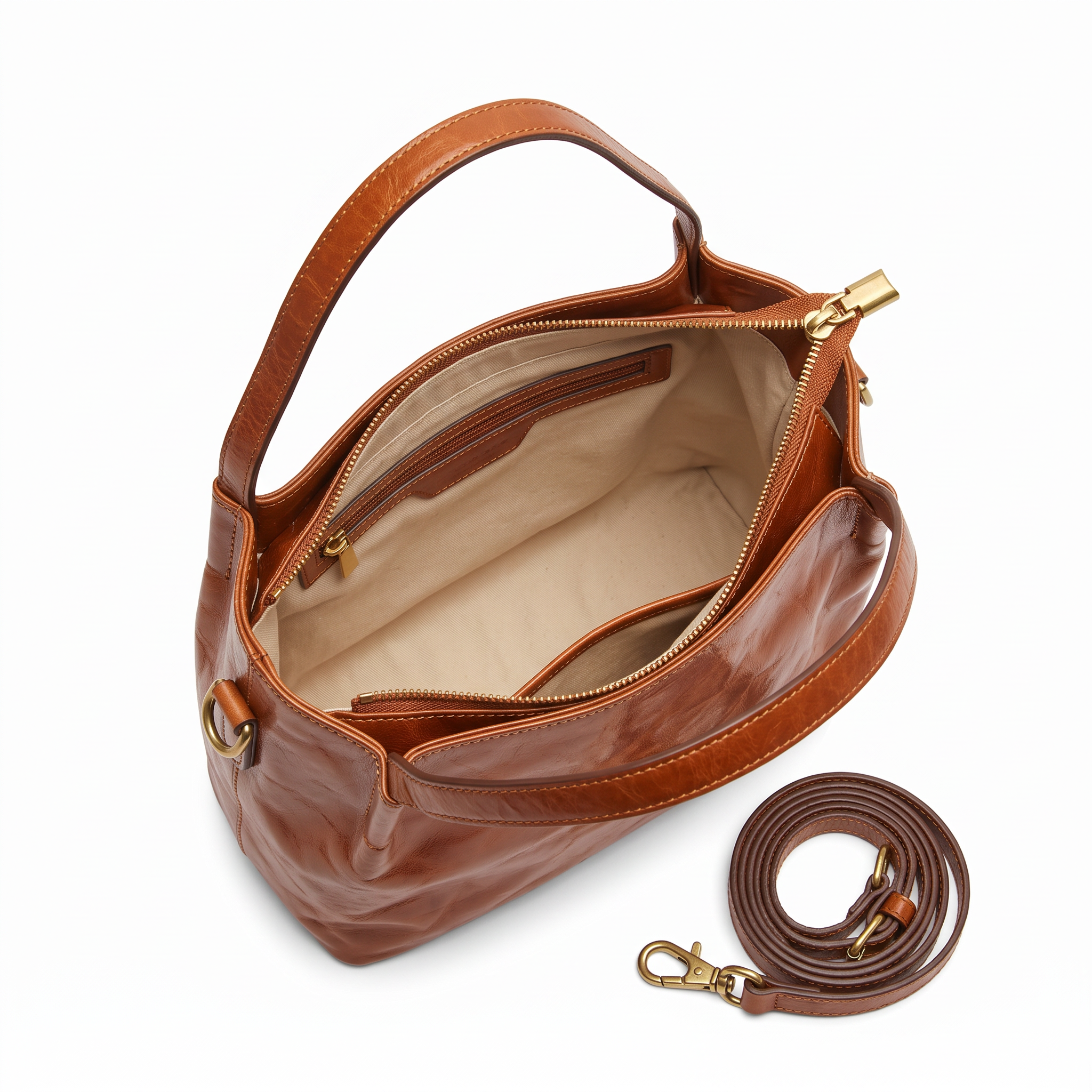 Sac FLORA camel, intérieur