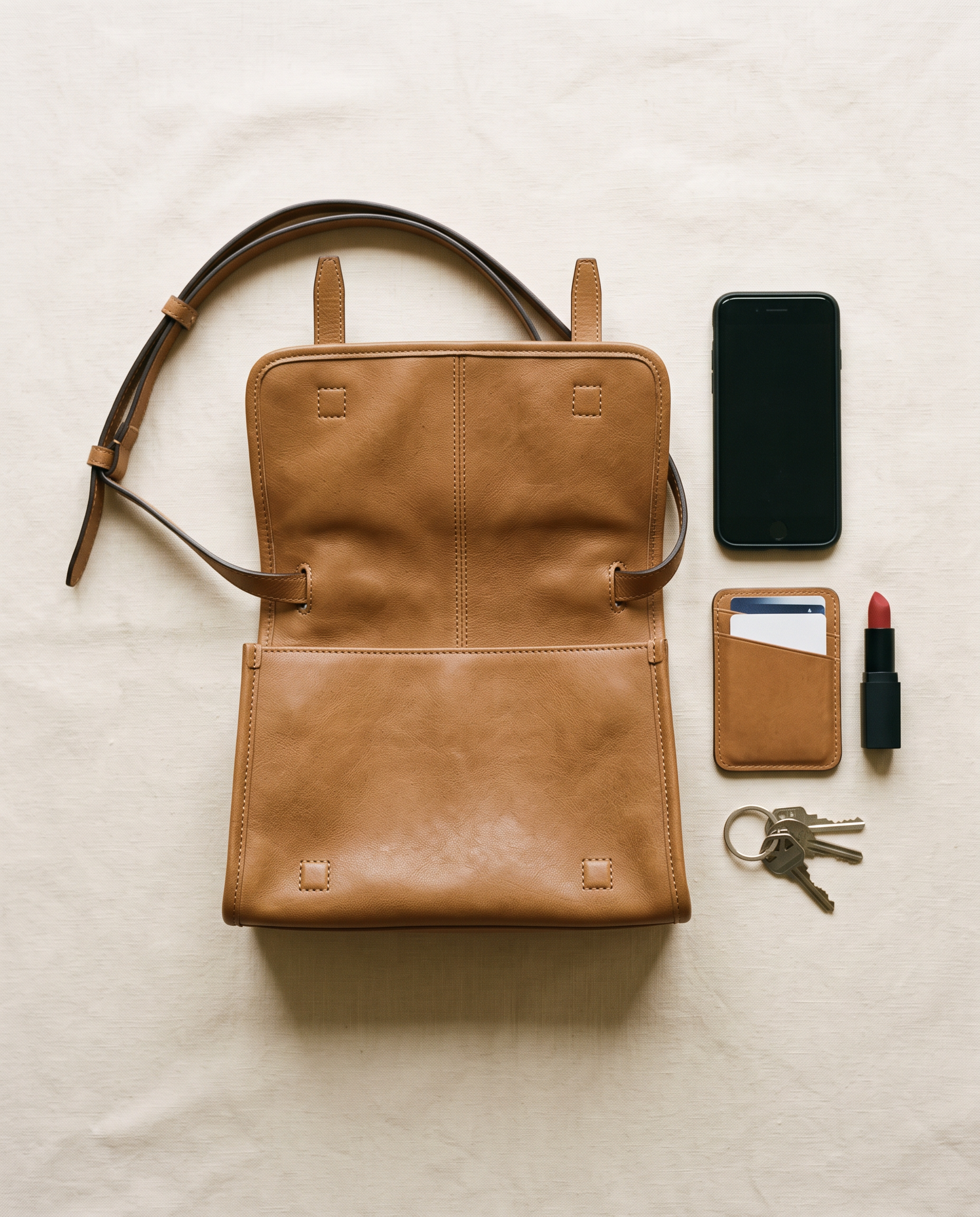 Sac HANNA camel, ce que le sac peut contenir