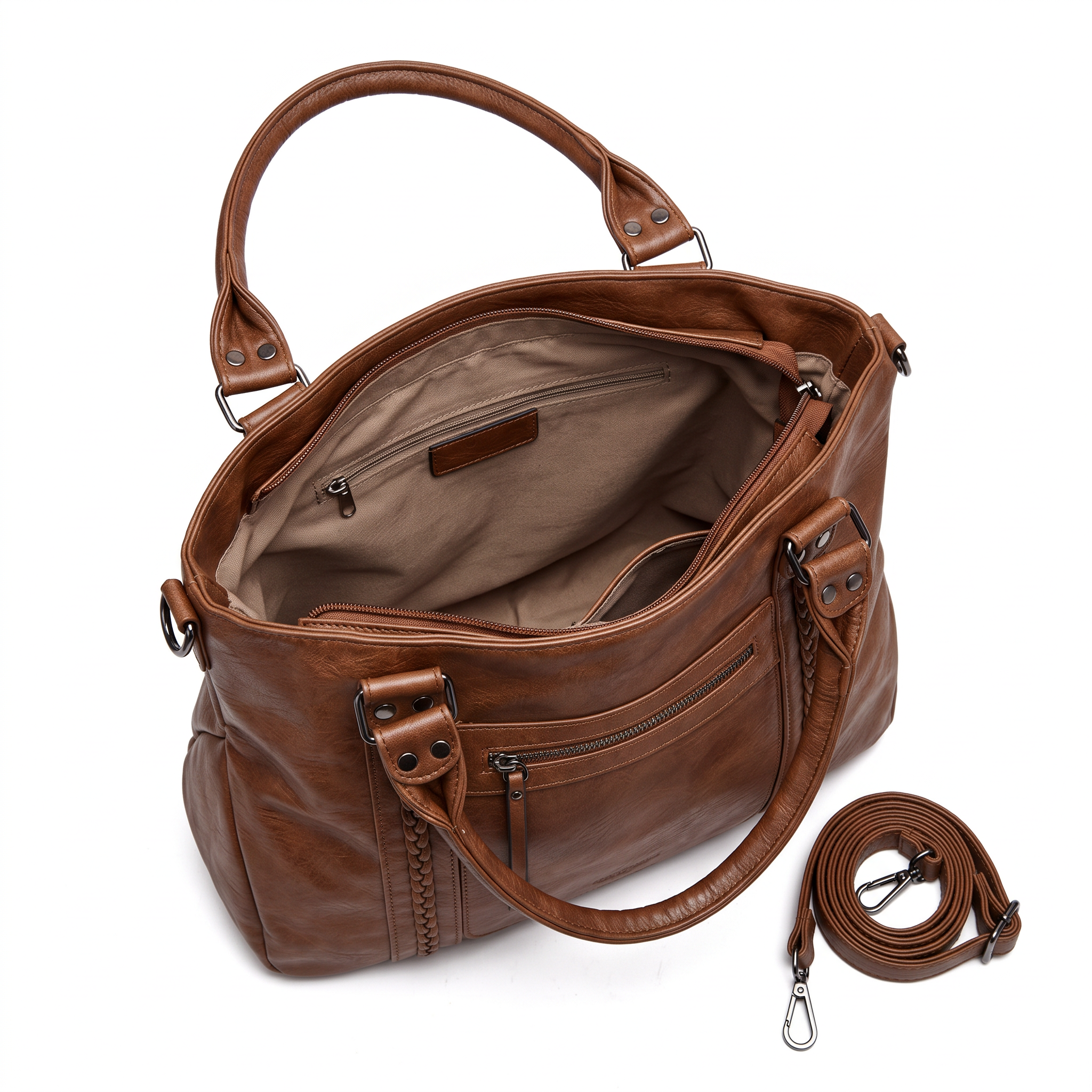 Cabas ZORA camel, intérieur