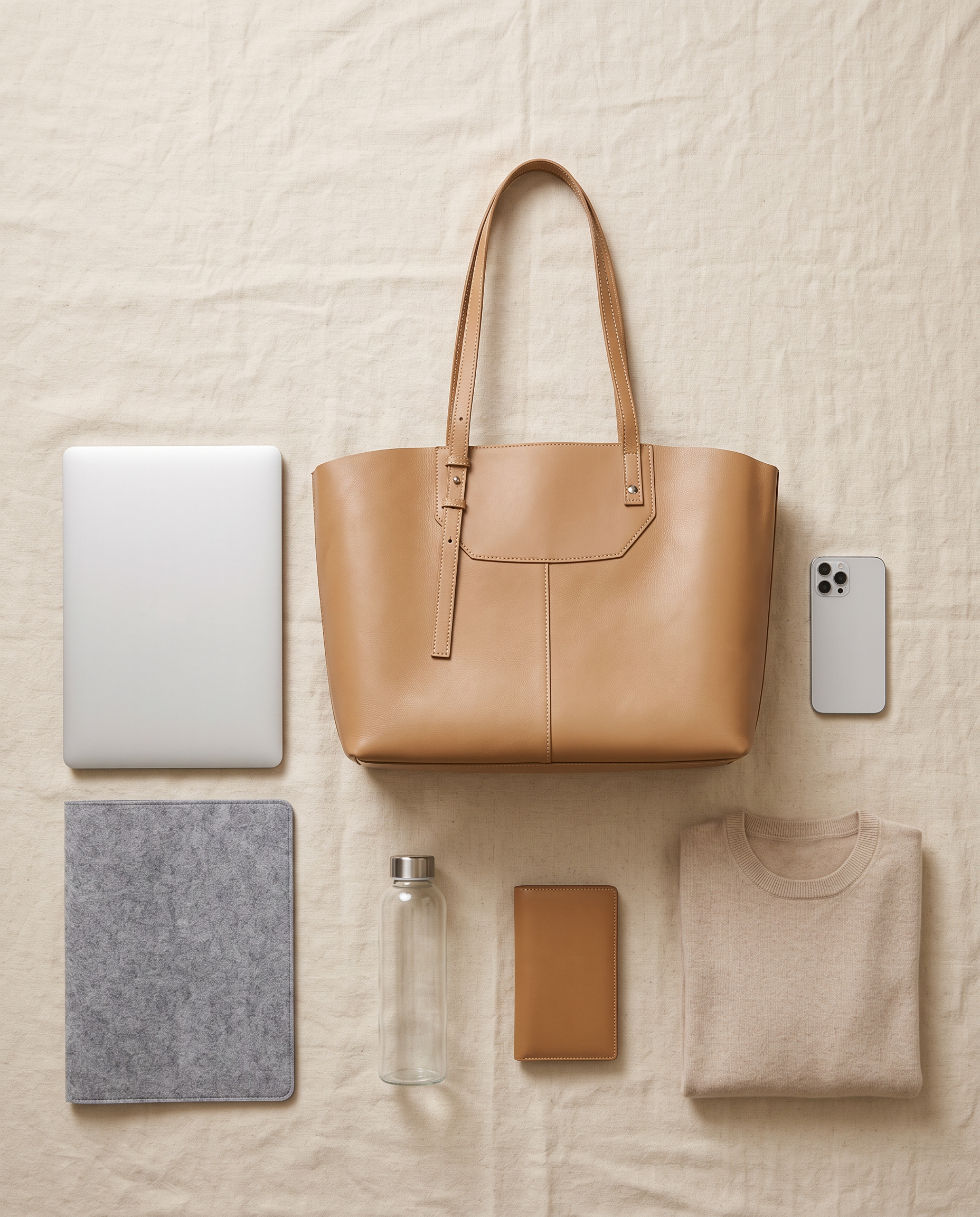 Cabas ISLA camel, ce que le sac peut contenir