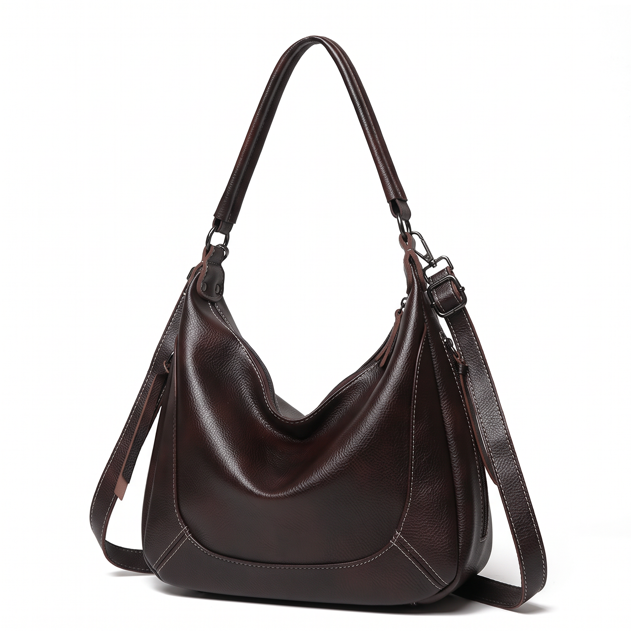 Sac LUCIE marron foncé, vue de trois-quarts