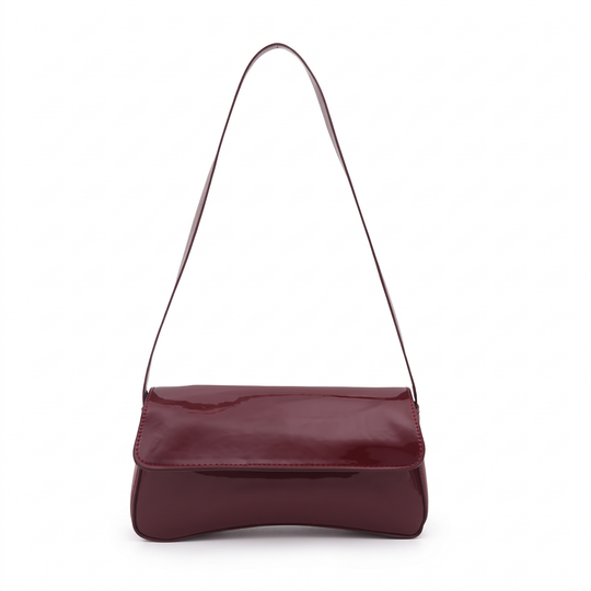 Sac LÉA bordeaux, vue de face