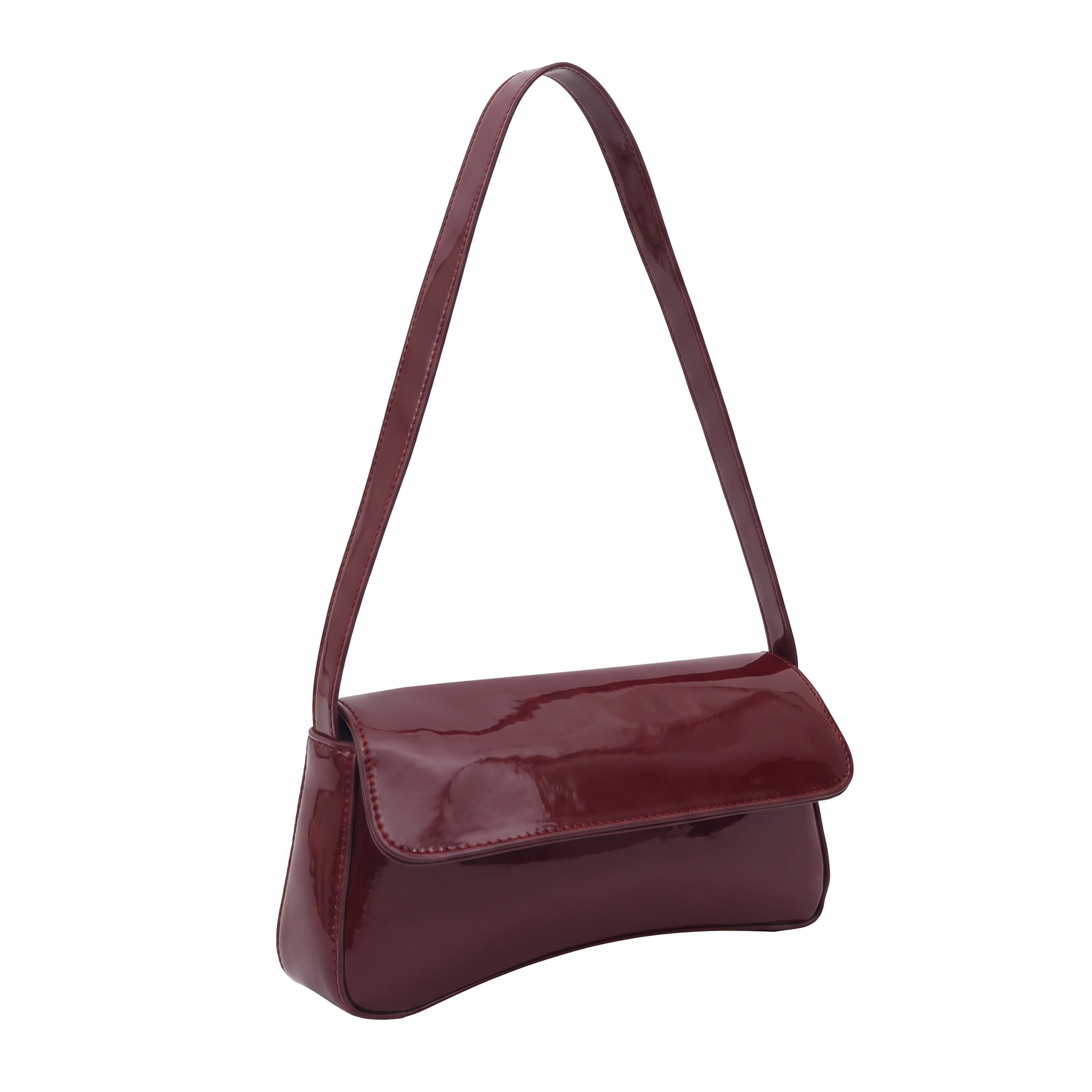 Sac LÉA bordeaux, vue de trois-quarts