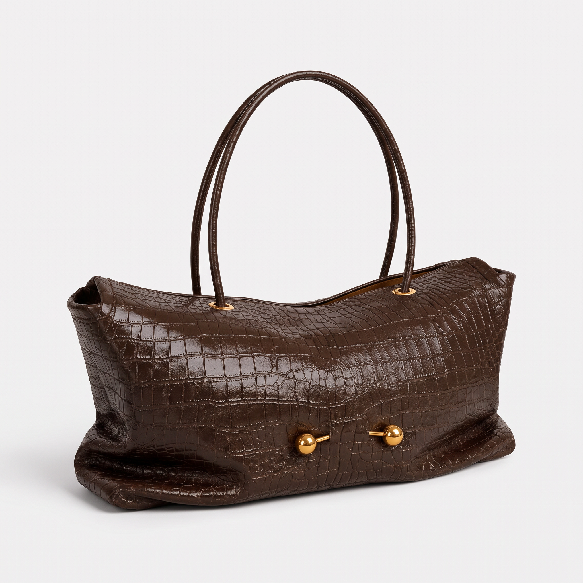 Sac ELSA marron foncé, vue de trois-quarts