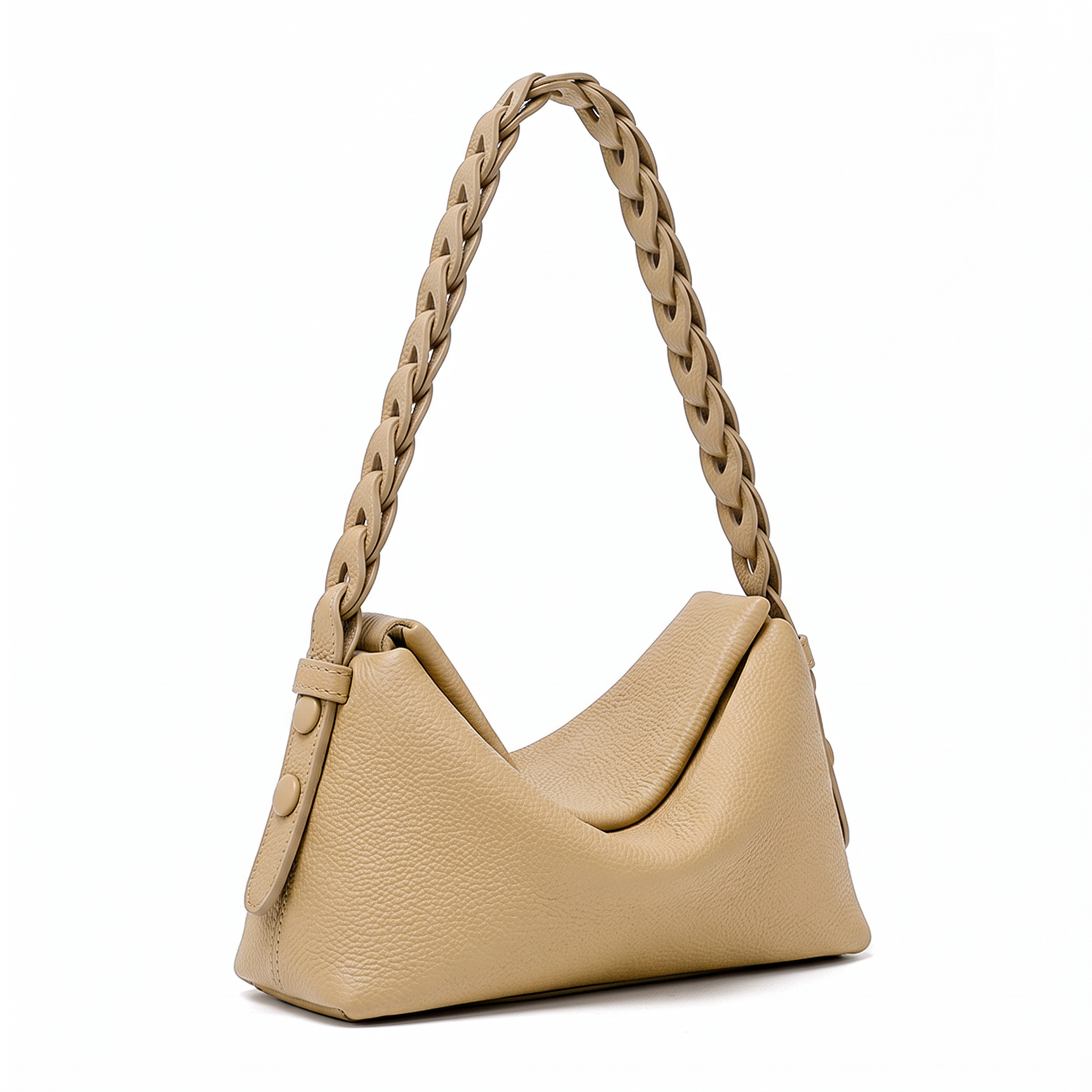 Sac CAPUCINE taupe, vue de trois-quarts