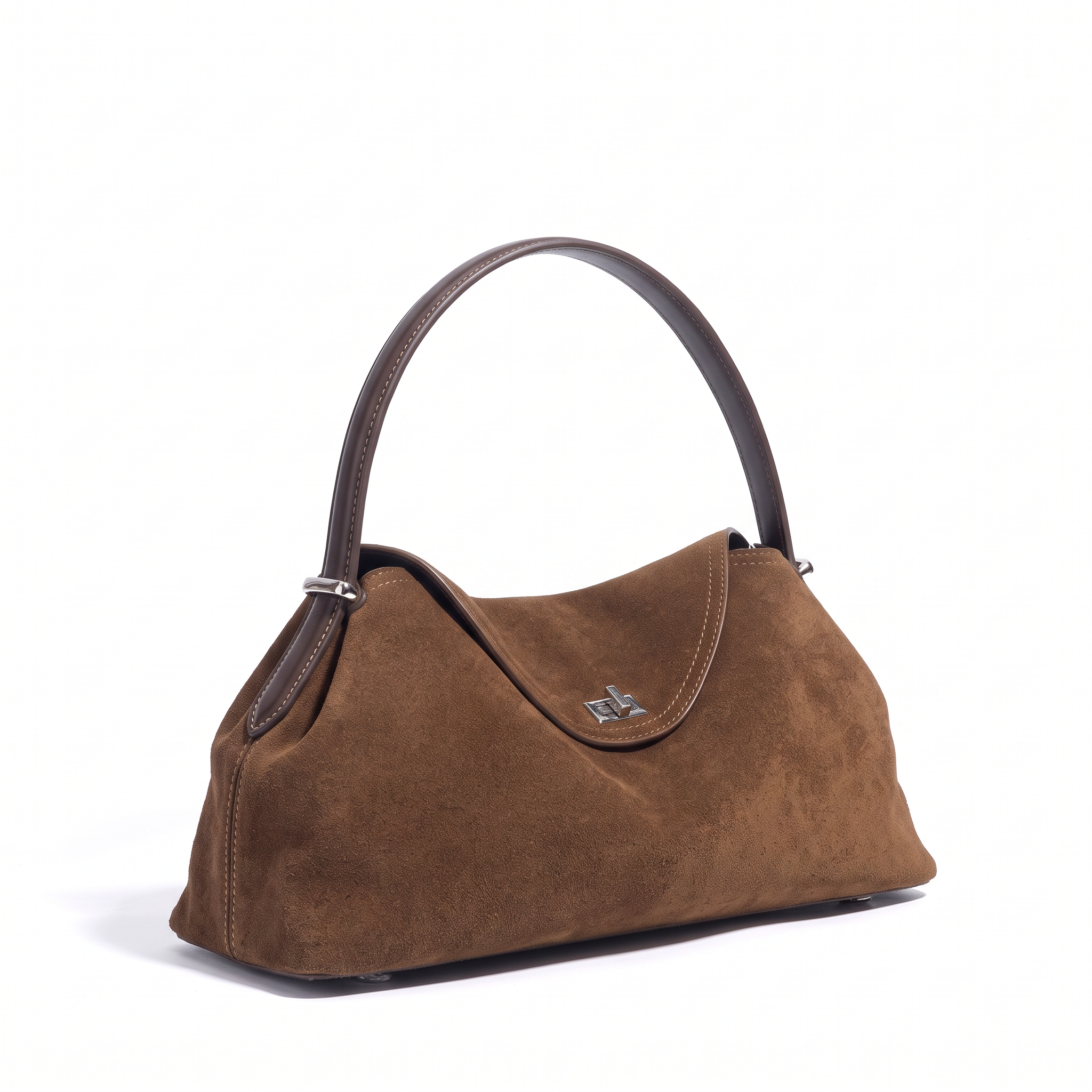 Sac HORTENSE marron, vue de trois-quarts