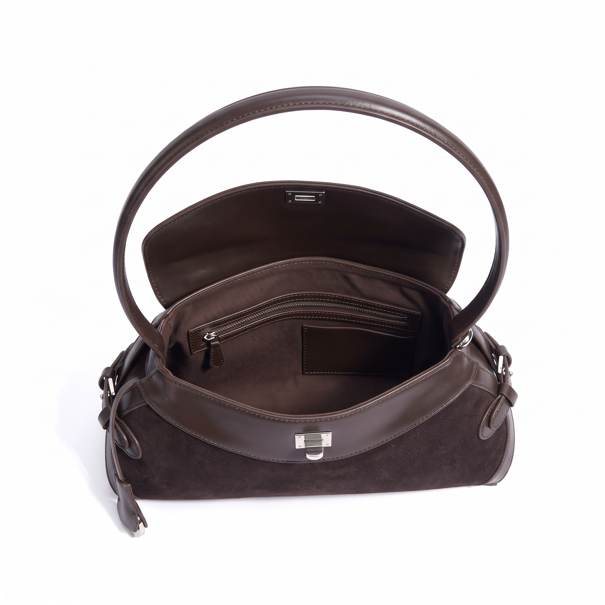 Sac ROSALIE marron foncé, intérieur