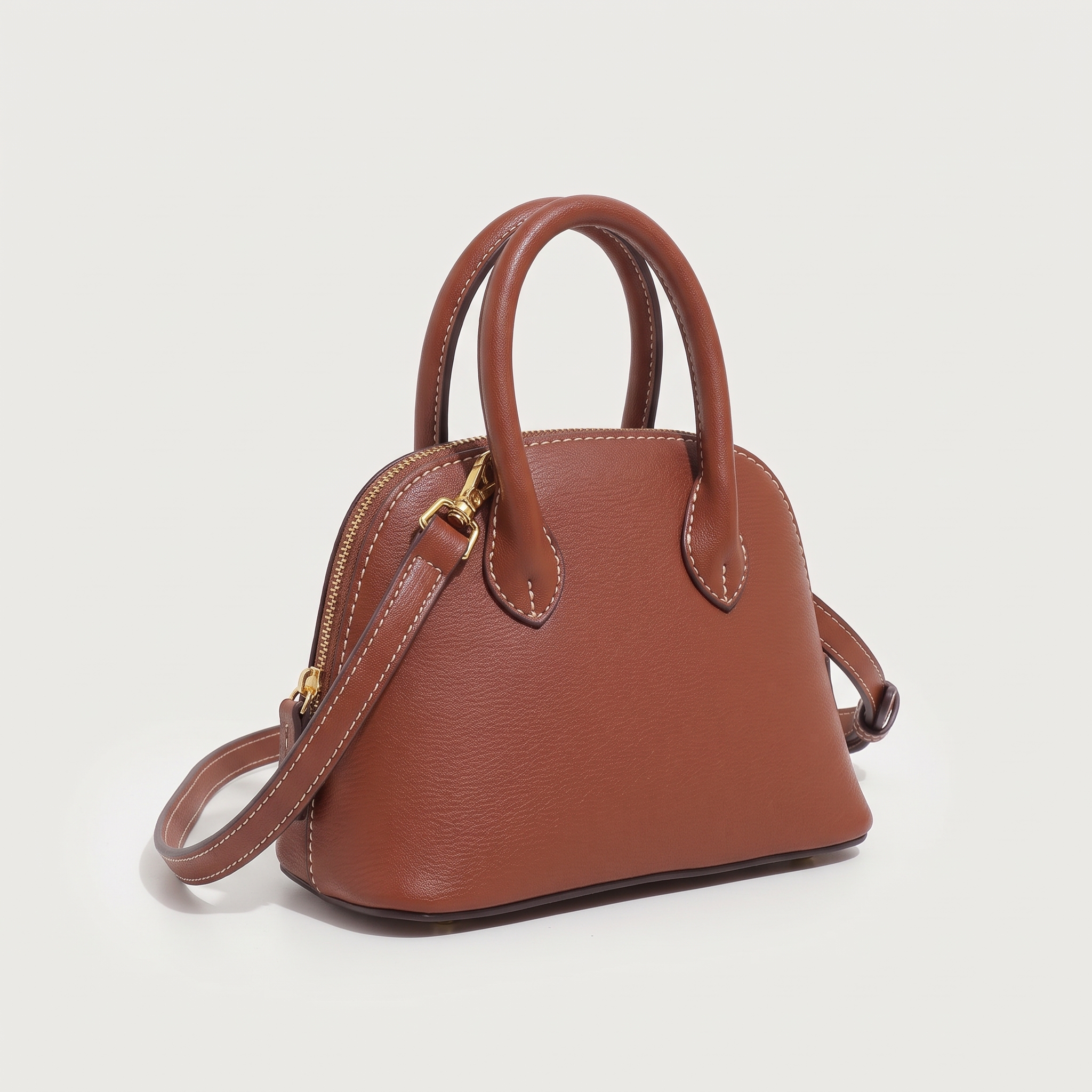 Sac FLAVIE camel, vue de trois-quarts