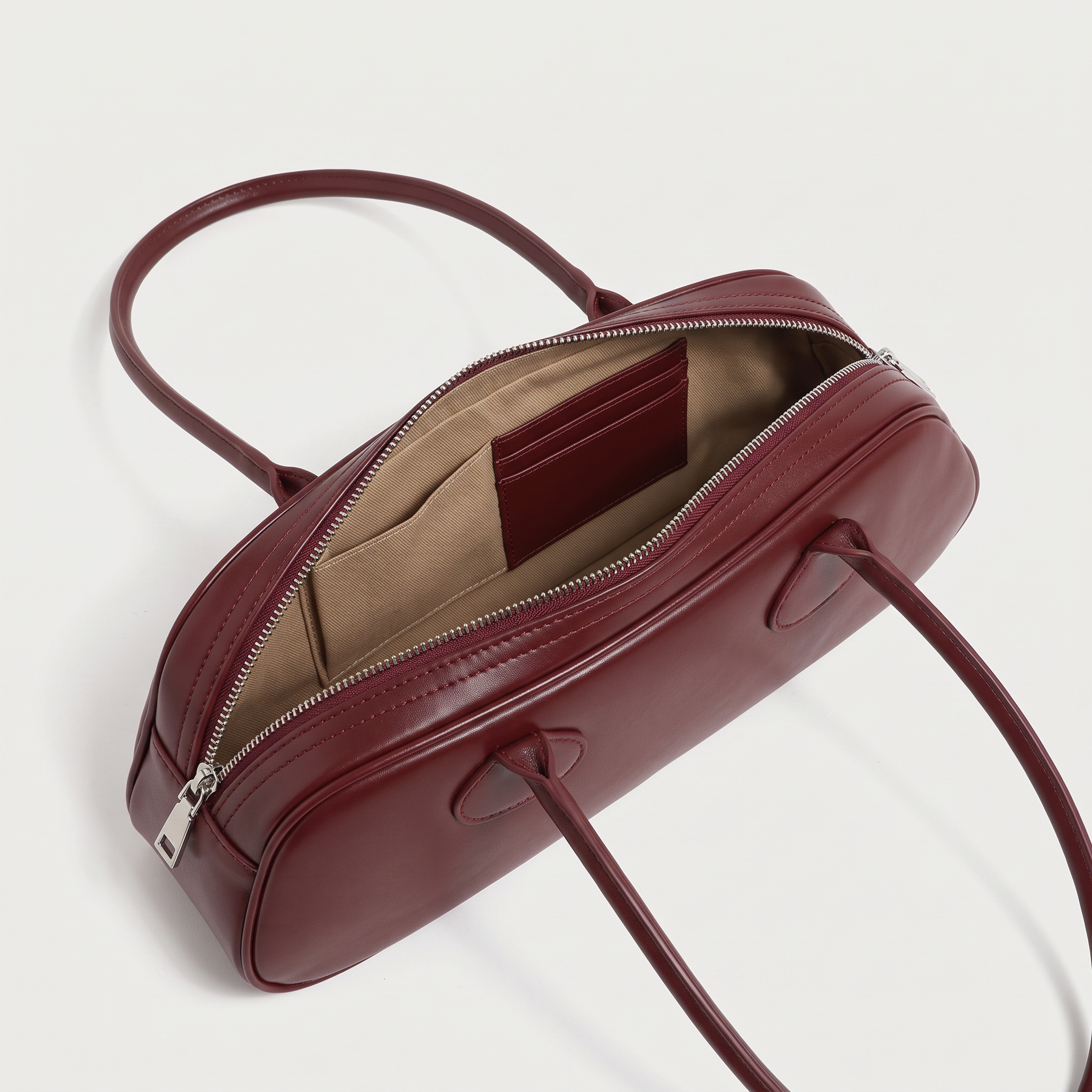 Sac baguette GRETA rouge bordeaux, intérieur
