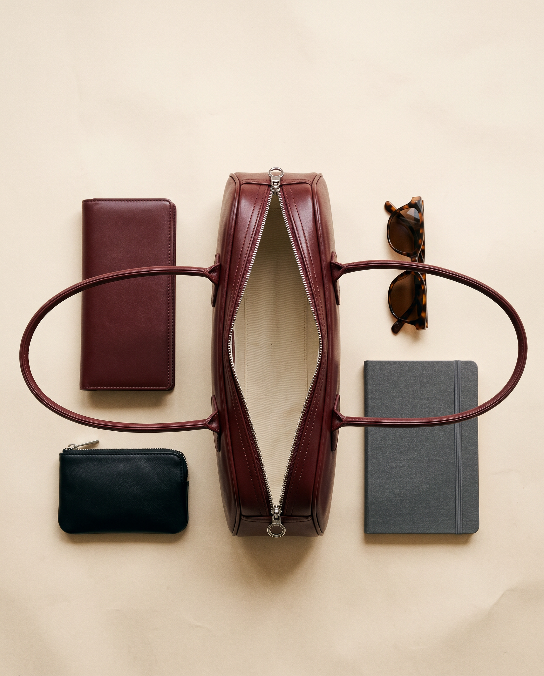 Sac baguette GRETA rouge bordeaux, ce que le sac peut contenir