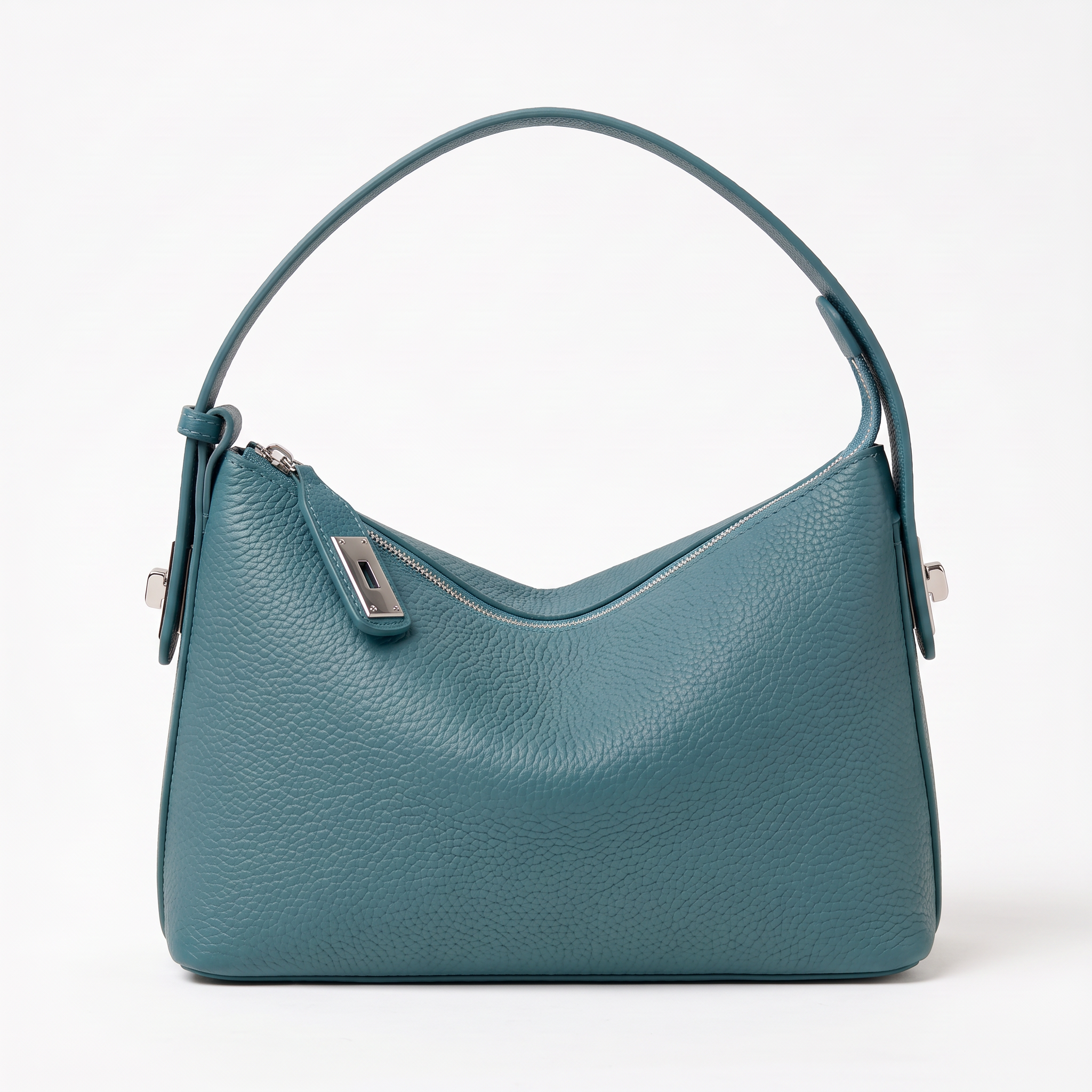 Sac BRUNA bleu paon, vue de face