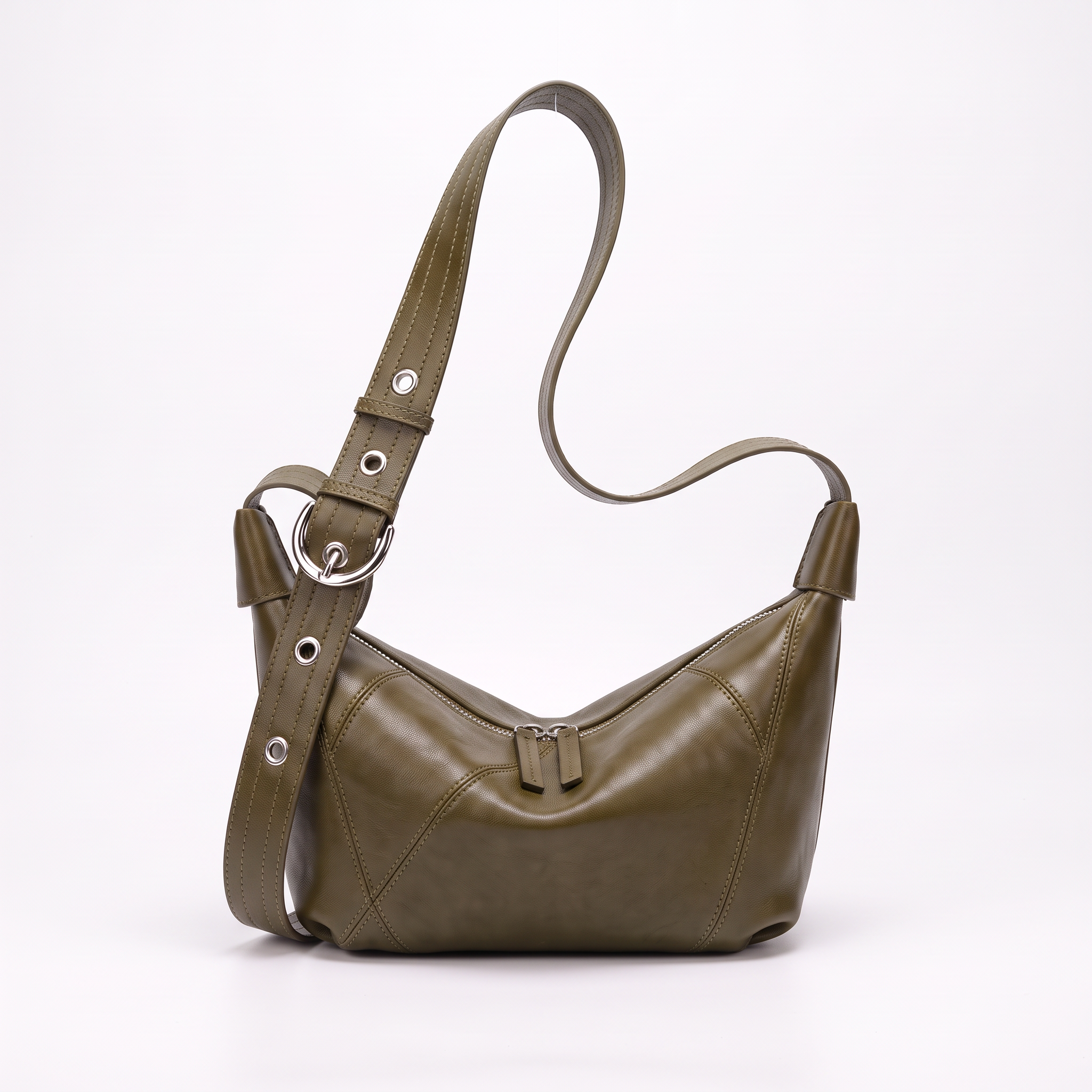 Sac FRIDA vert olive, vue de face