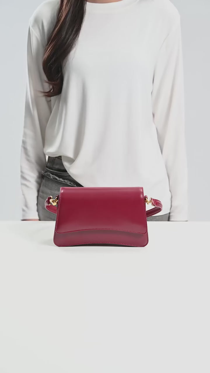 Sac LADY'S rouge bordeaux – vidéo portée