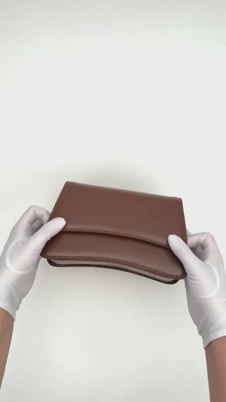Sac LADY'S marron – vidéo intérieur et fermoir