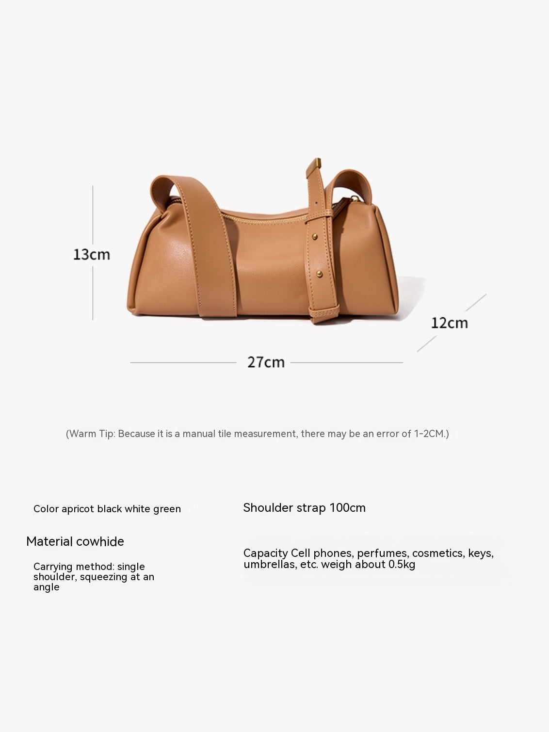 BAGUETTE – Sac baguette en cuir de vachette (vue 9) – YUMIKA