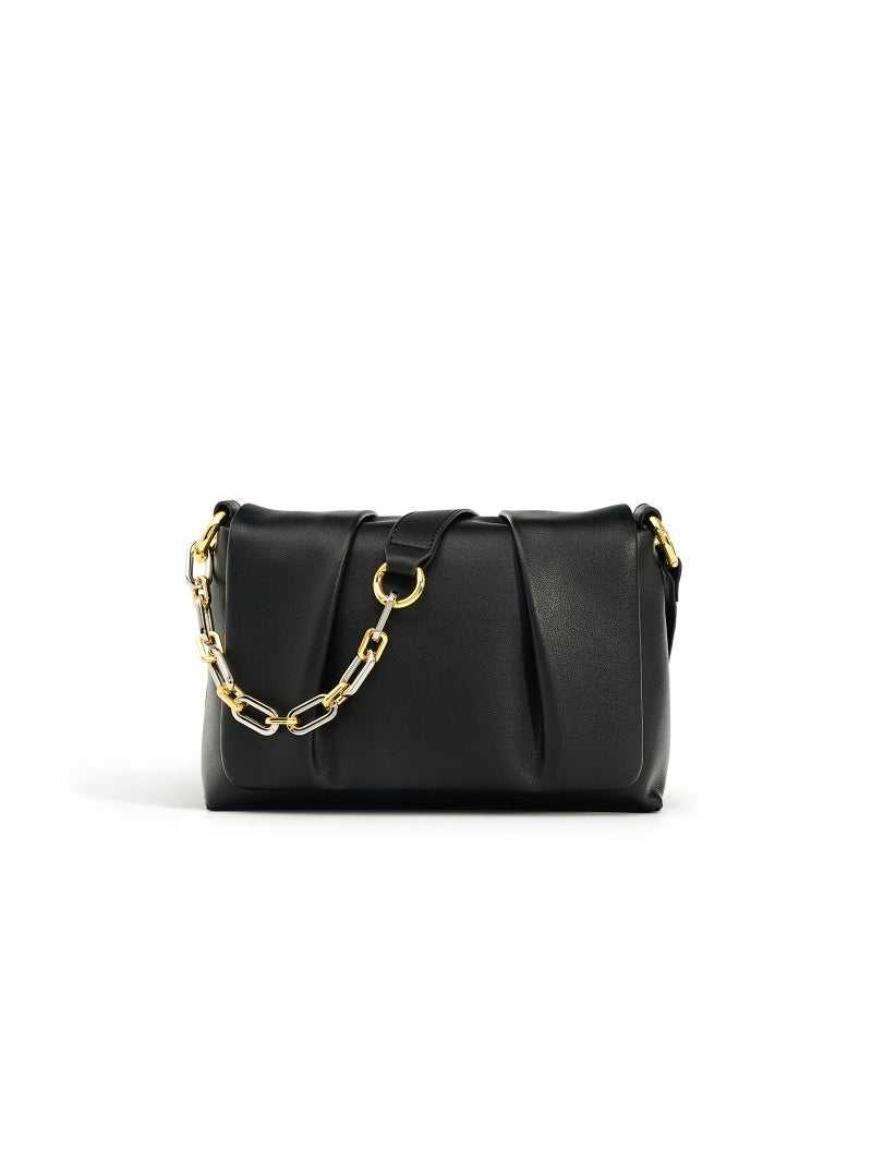 EMY – Sac coussin plissé en cuir (vue 1) – YUMIKA