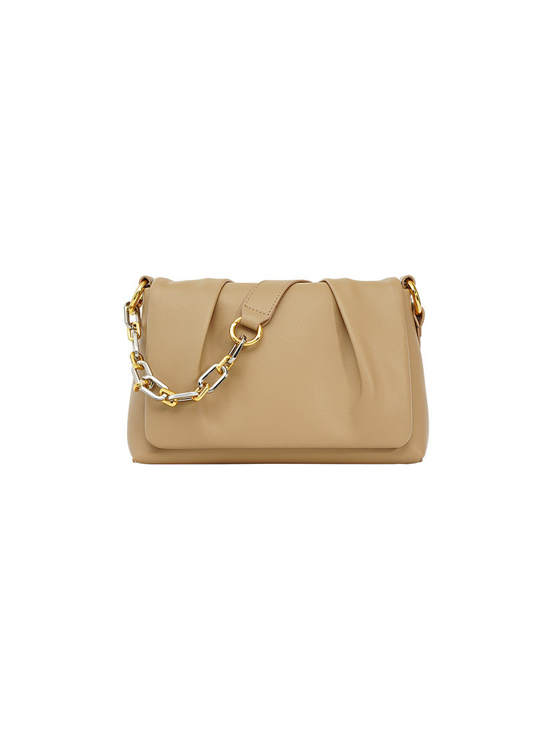 EMY – Sac coussin plissé en cuir (vue 4) – YUMIKA