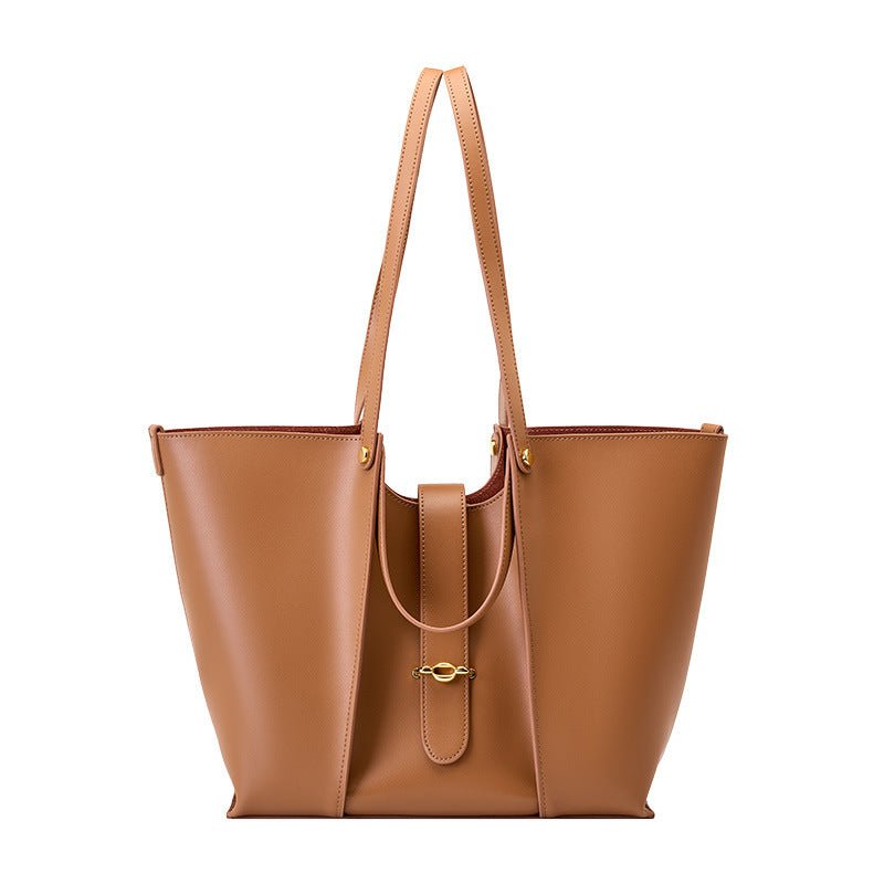 GRACE – Laptop-size leather tote (view 1) – YUMIKA
