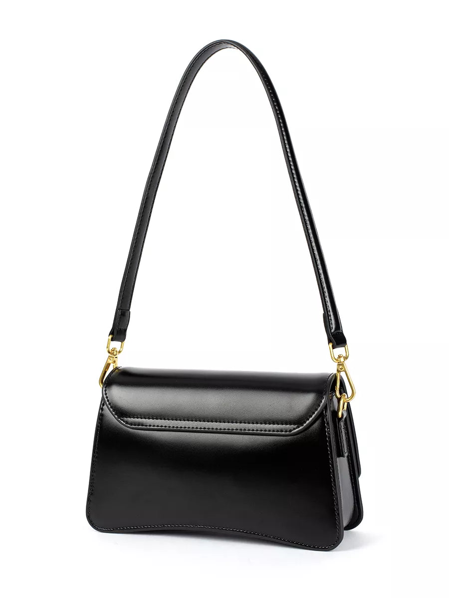 LADY'S – Sac à rabat rétro en cuir, coloris noir (vue 5) – YUMIKA