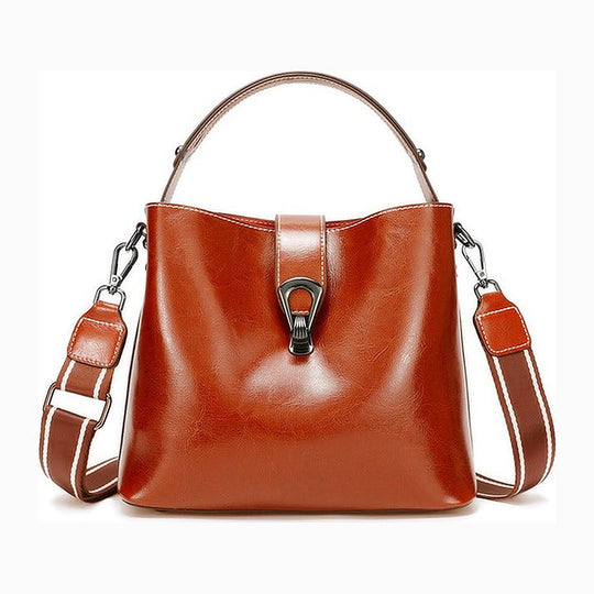 PAULINE waxed cowhide leather bucket bag – YUMIKA, view 7