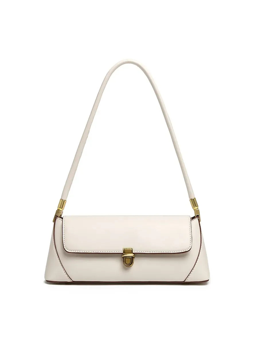 SOFIA – Sac porté épaule en cuir de vachette, coloris blanc (vue 1) – YUMIKA